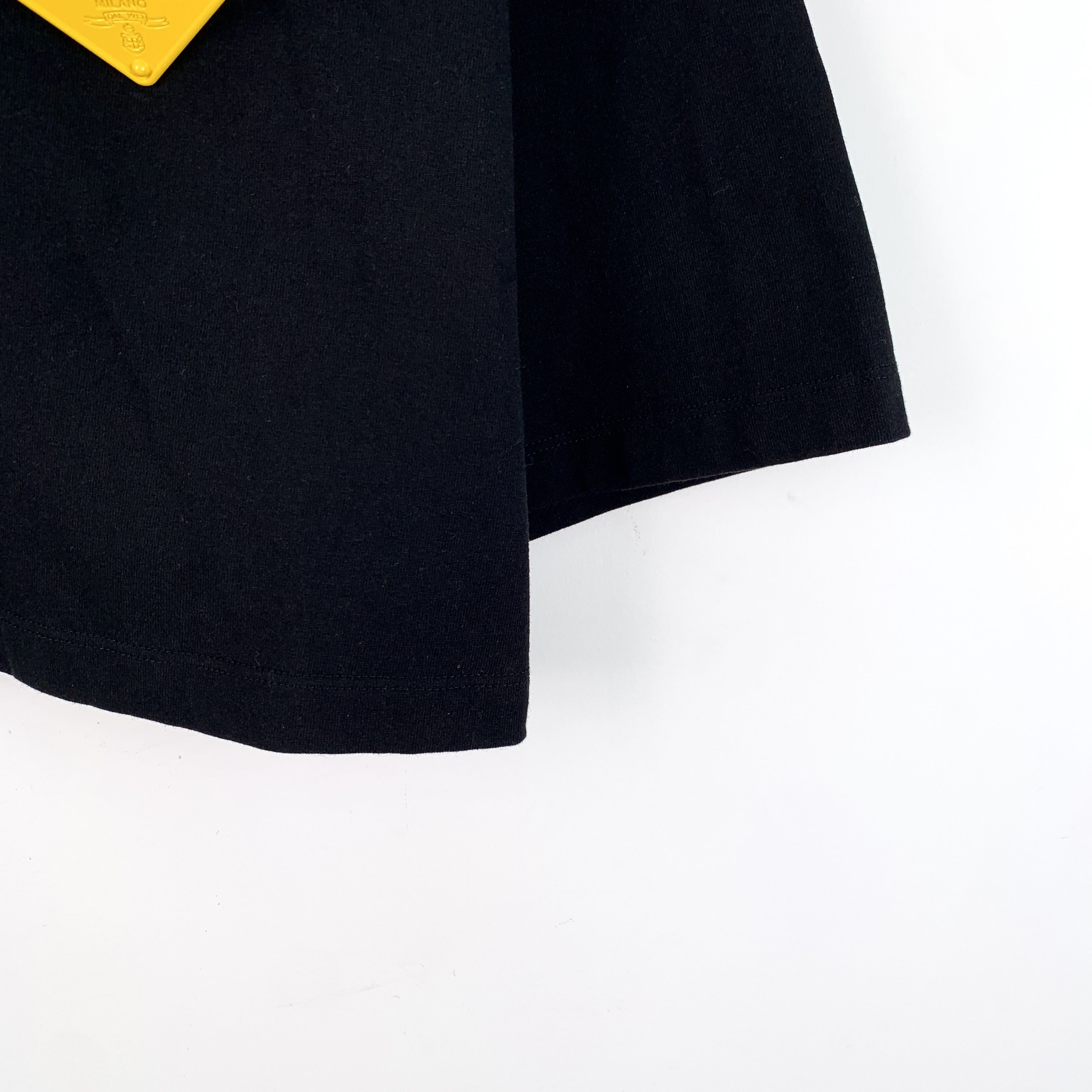 Prada Prada Black Cotton Triangle Logo Crewneck T-Shirt (Size S) Size S / US 4 / IT 40 - 6 Thumbnail
