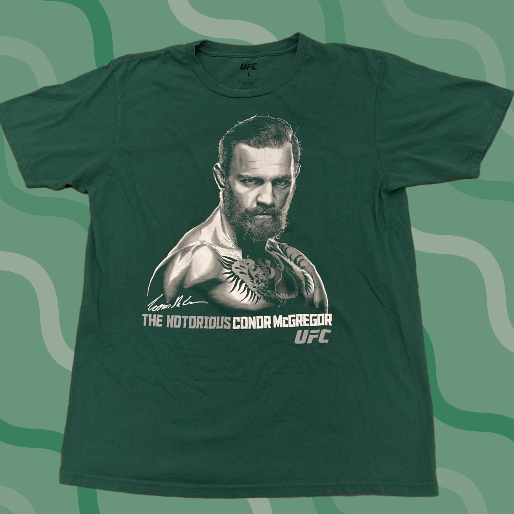 UFC UFC Conor McGregor "The Notorious" Green T-Shirt Adult Large Sports Mens Size US L / EU 52-54 / 3 - 1 Thumbnail