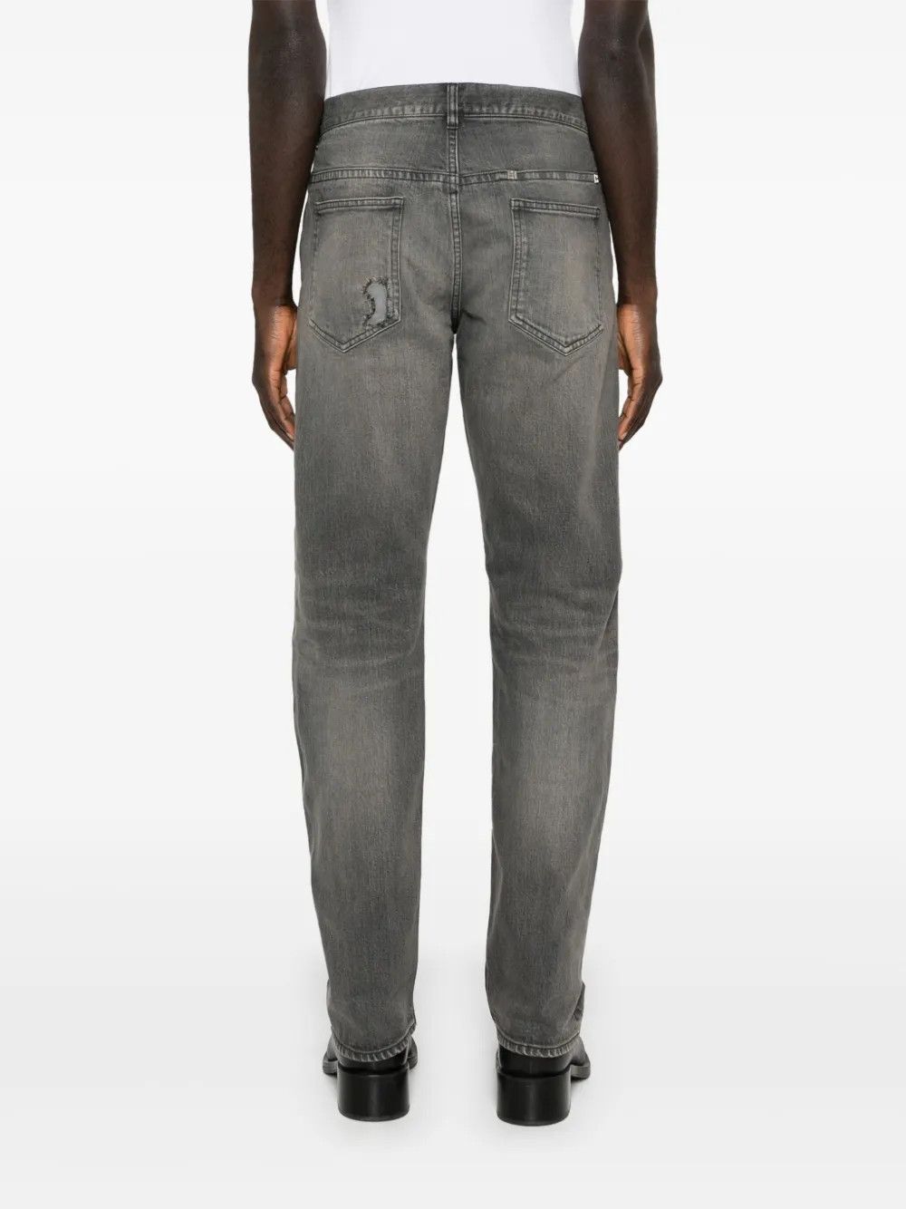 Givenchy o1n1vont0326 Logo-Plaque Distressed Straight Jeans in Black Size US 29 - 3 Thumbnail