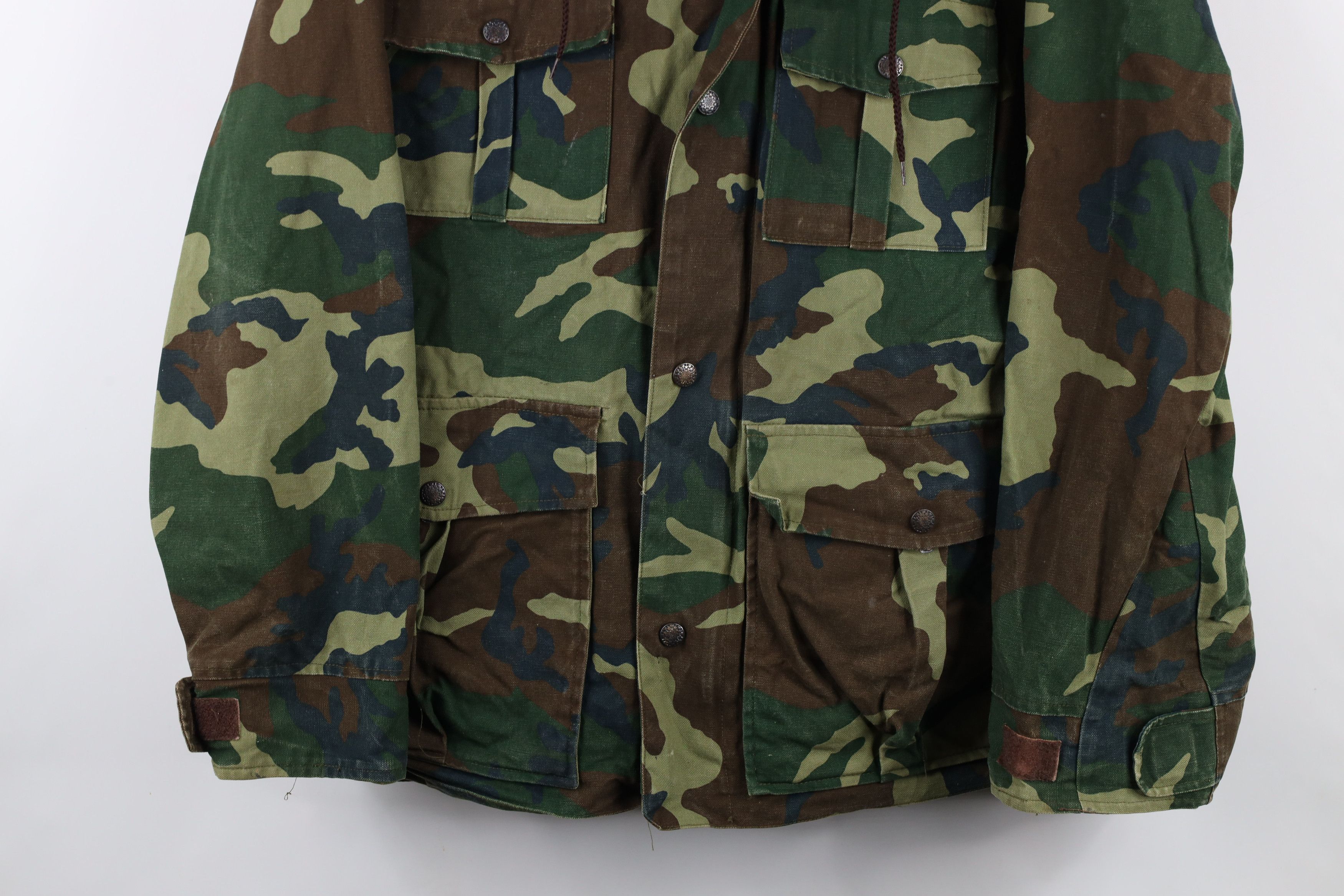 Vintage Vintage 80s 90s Streetwear Canvas Camouflage Hooded Jacket Size US L / EU 52-54 / 3 - 3 Thumbnail