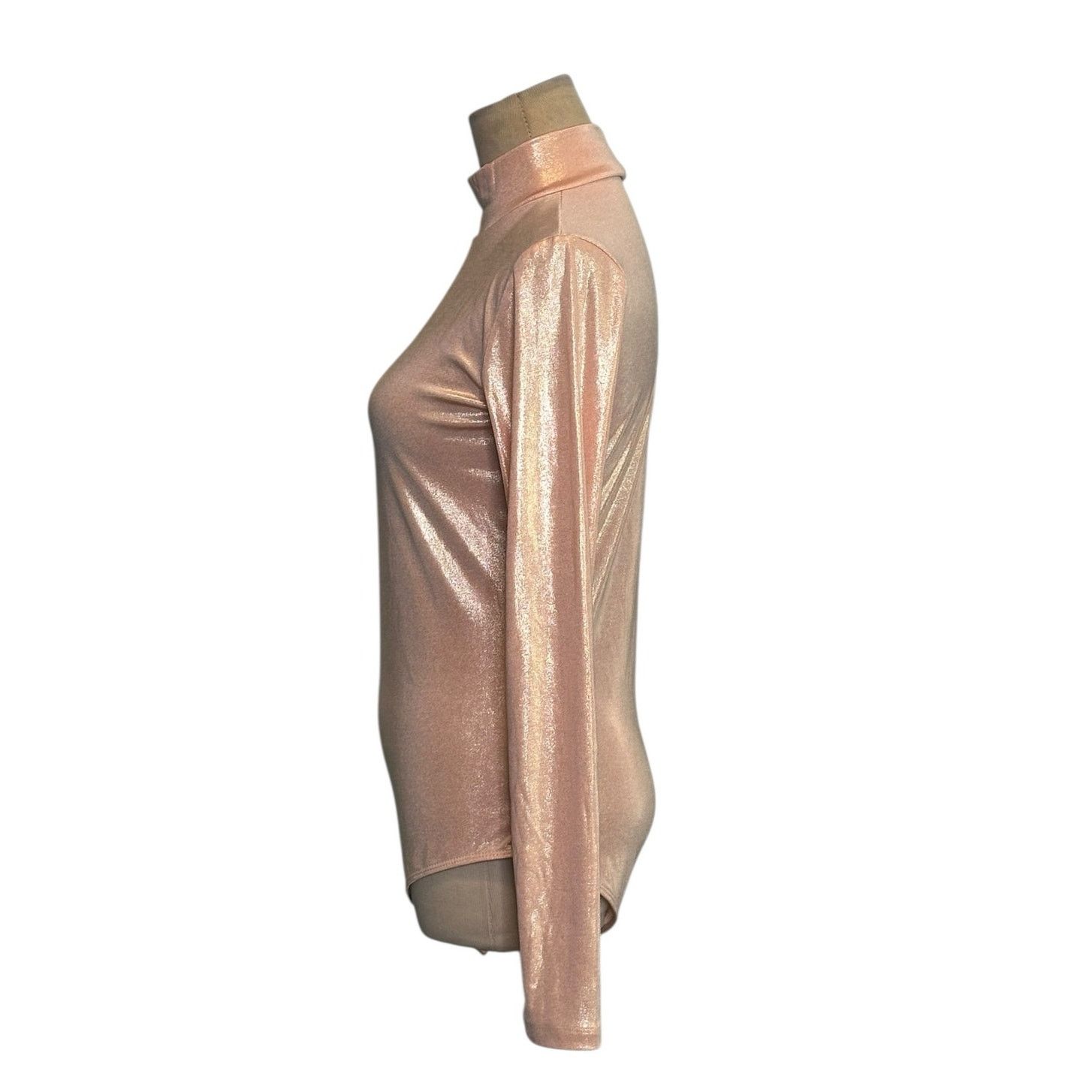 Zara Zara metallic pink long sleeves bodysuit size Medium Size M / US 6-8 / IT 42-44 - 4 Thumbnail