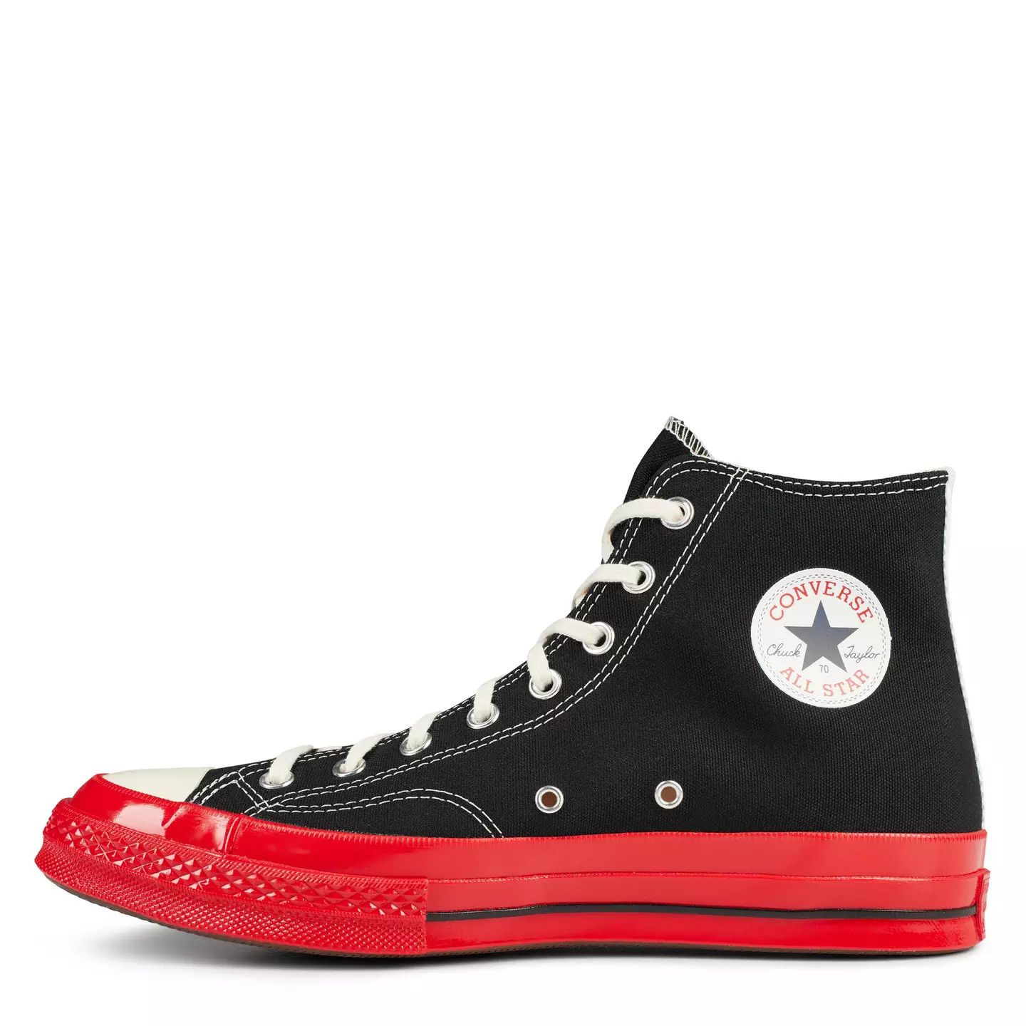 Comme des Garcons PLAY o1g2r1mq0426 Chuck Logo High Top Trainers in Black/Red Size US 9 / EU 42 - 3 Thumbnail