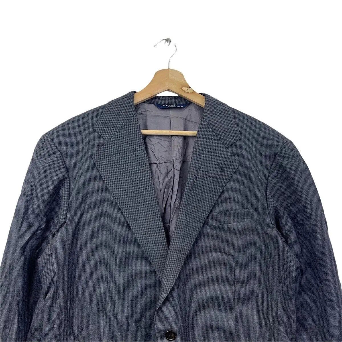 Polo Ralph Lauren Vintage 90' POLO RALPH LAUREN Houndstooth Blazer Coat Size 44R - 3 Thumbnail