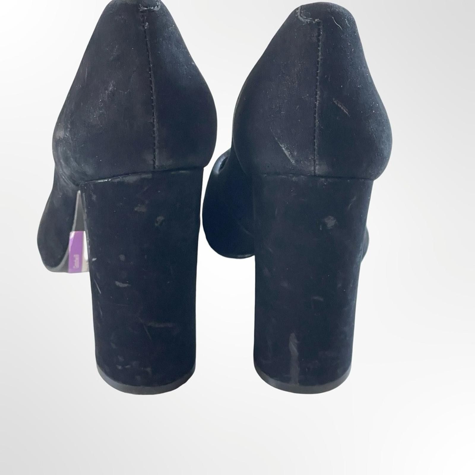 Steve Madden Steve Madden Black Suede Pointed Toe Block Heel Pumps Size US 8 / IT 38 - 4 Thumbnail