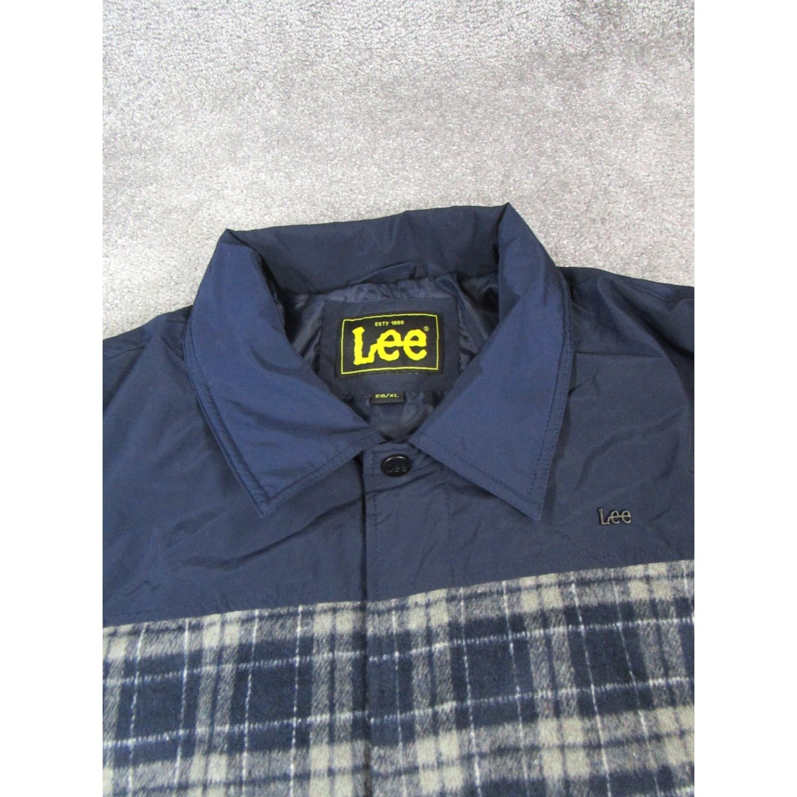 Lee Lee Bomber Jacket Mens Xl Blue Midweight Flannel New Work Size US XL / EU 56 / 4 - 2 Thumbnail