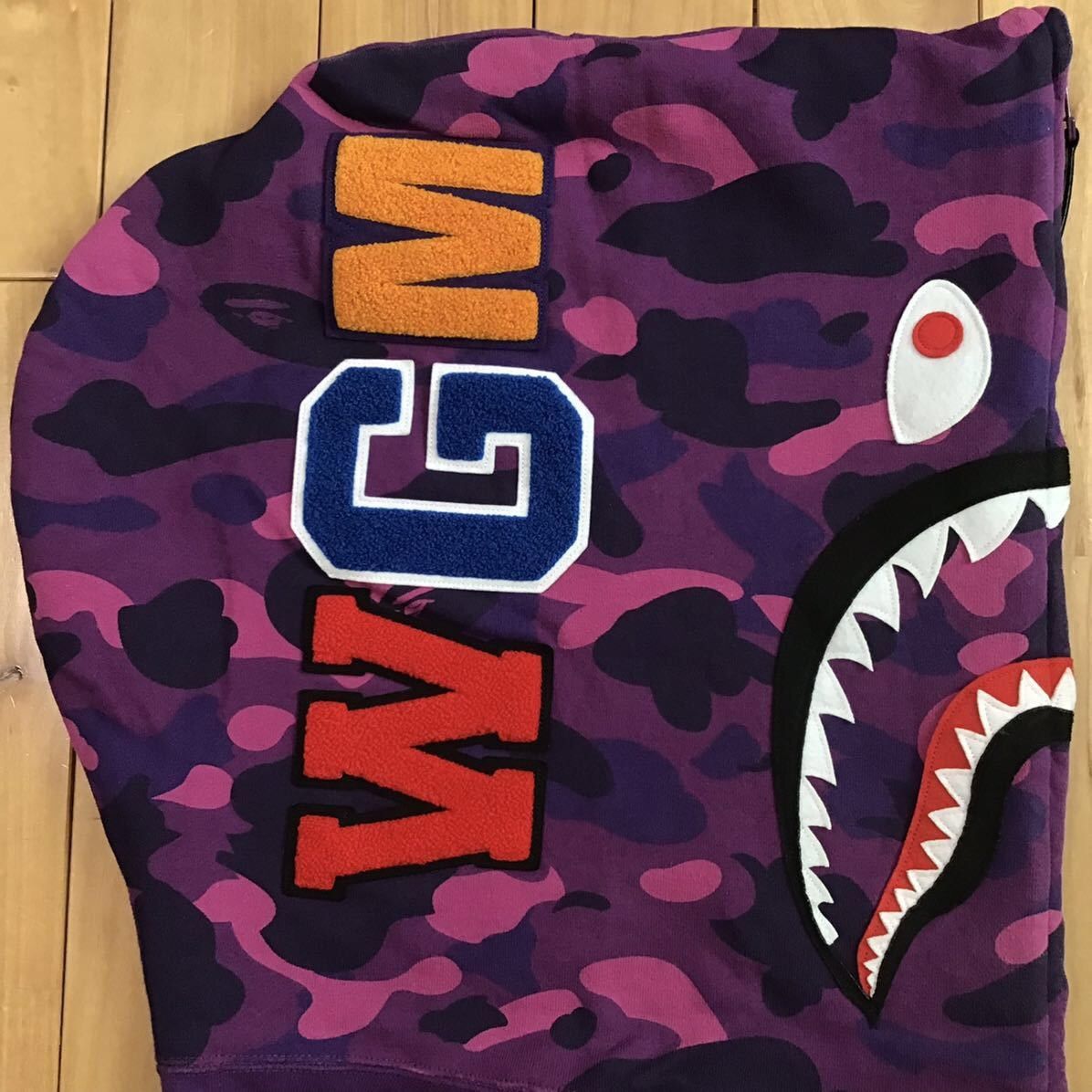 Bape BAPE Giant shark full zip hoodie purple camo a bathing ape Size US L / EU 52-54 / 3 - 5 Thumbnail