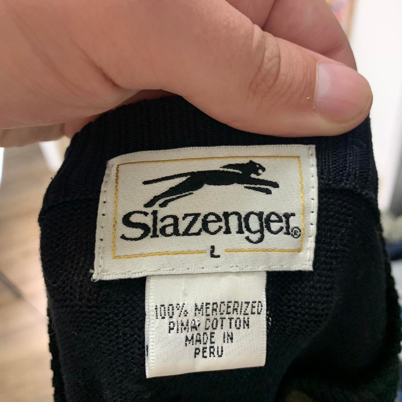 Vintage Vintage Slazenger Argyle Knit Golfers Sweater Size US L / EU 52-54 / 3 - 4 Thumbnail
