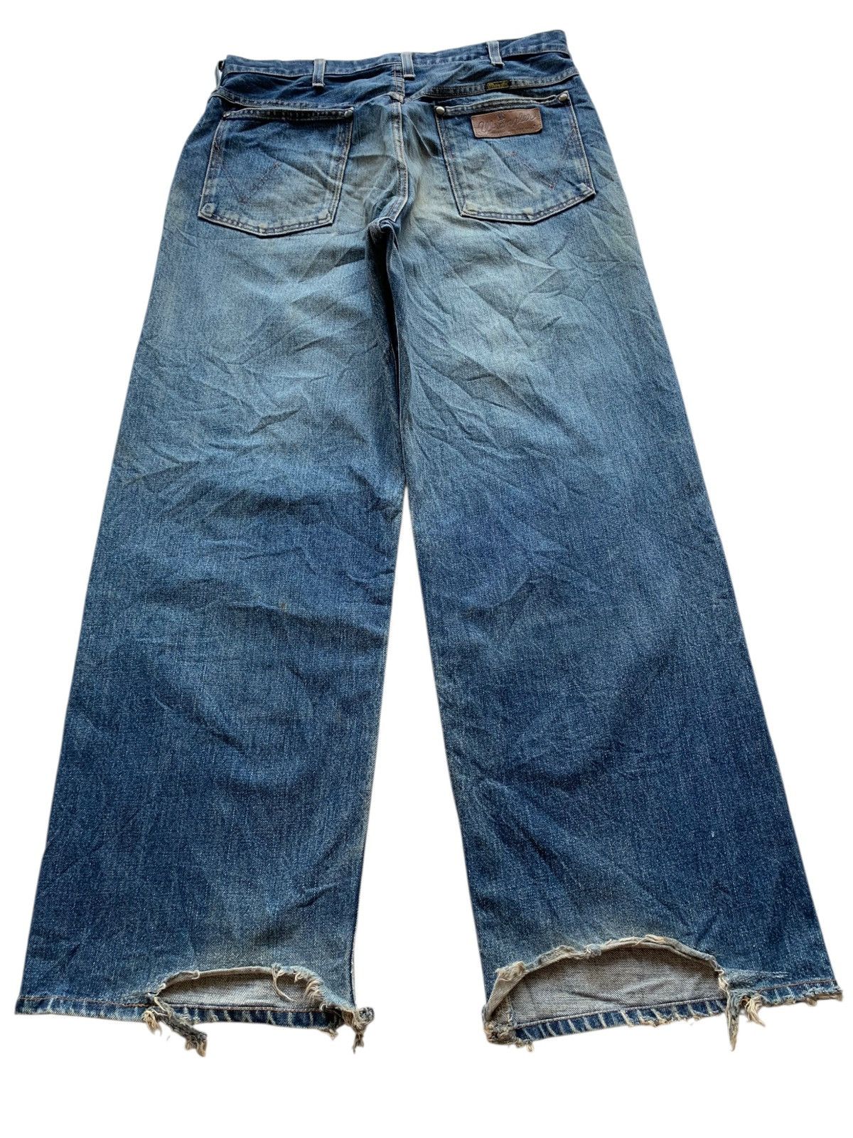 Wrangler VINTAGE WRANGLER SELVEDGE BAGGY RUSTY DISTRESSED DENIM Size US 33 - 5 Thumbnail