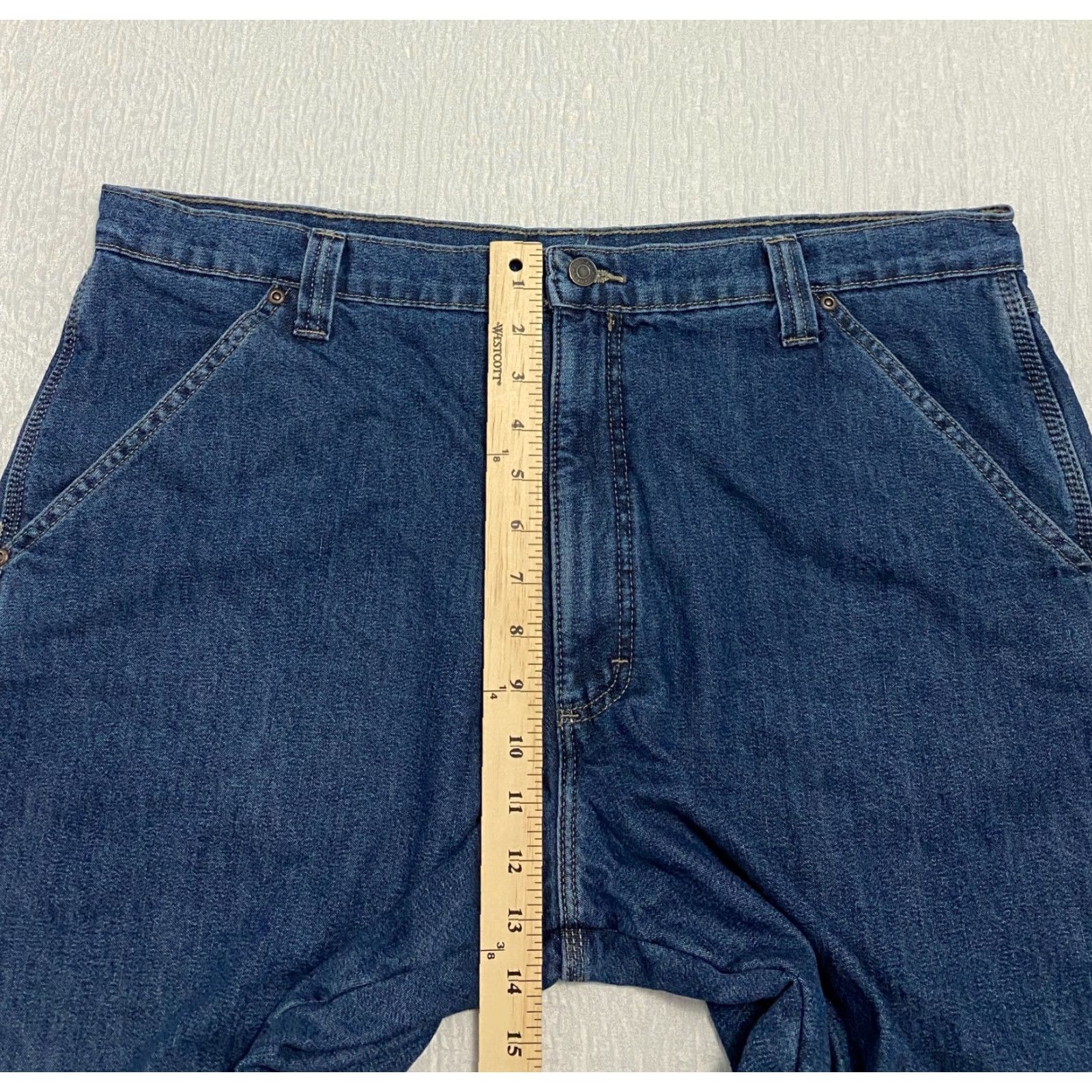 Wrangler Wrangler Jeans Mens 38×30 Blue Fleece Lined Carpenter Denim Wide Leg Jeans Mens Regular 5-Pocket Blue Wrangler Size US 38 / EU 54 - 7 Thumbnail