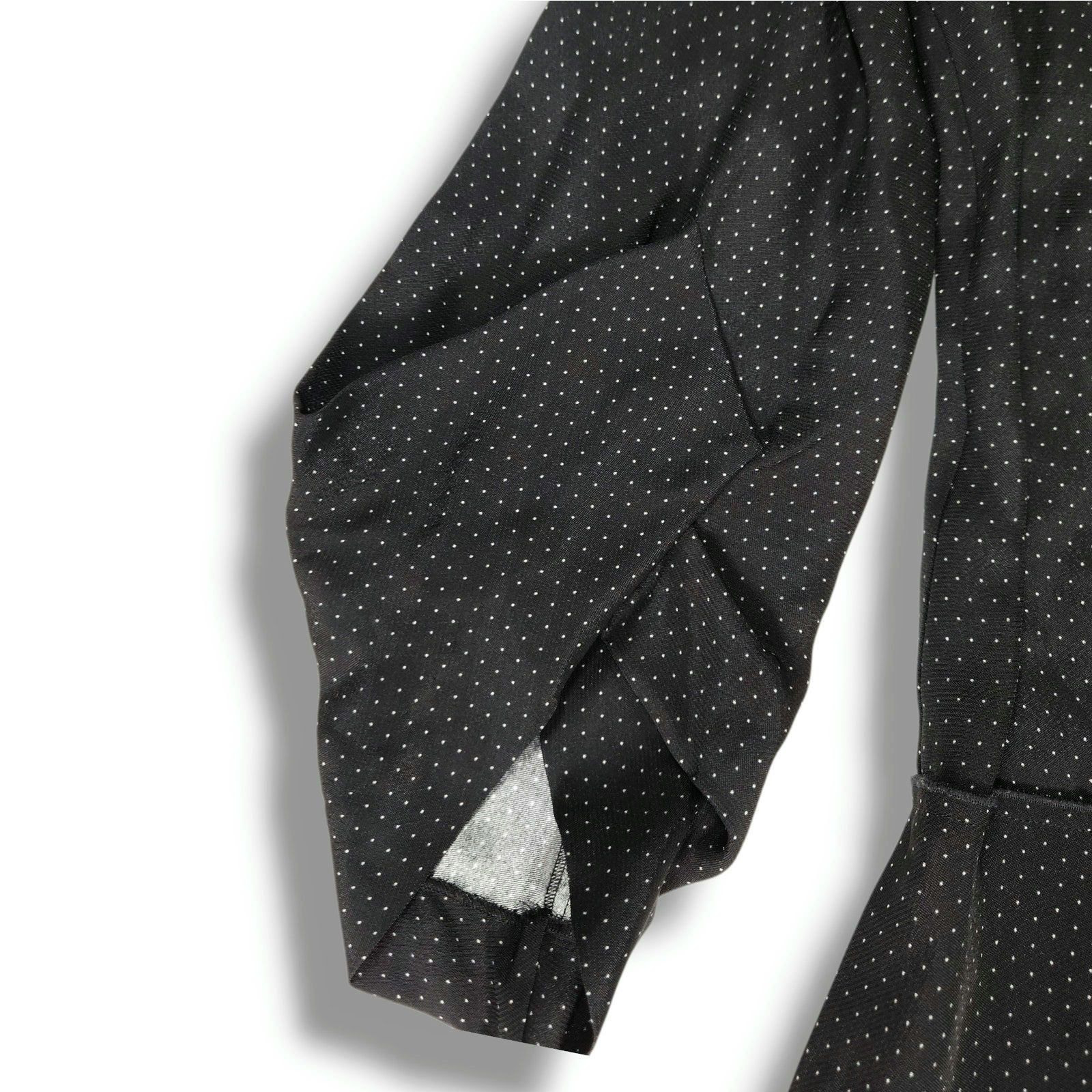 Coach Coach 1941 Ruffle Bib Dress Micro Dot Origami Cuffs Black 4 Size S / US 4 / IT 40 - 6 Thumbnail