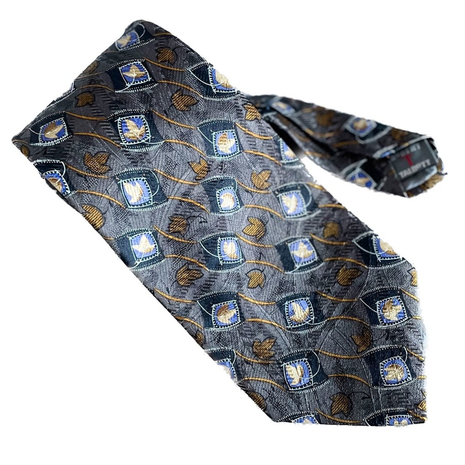 Robert Talbott × Vintage Vintage Robert Talbott Leaf Print 100% Silk Fine Tie Size ONE SIZE - 1 Thumbnail