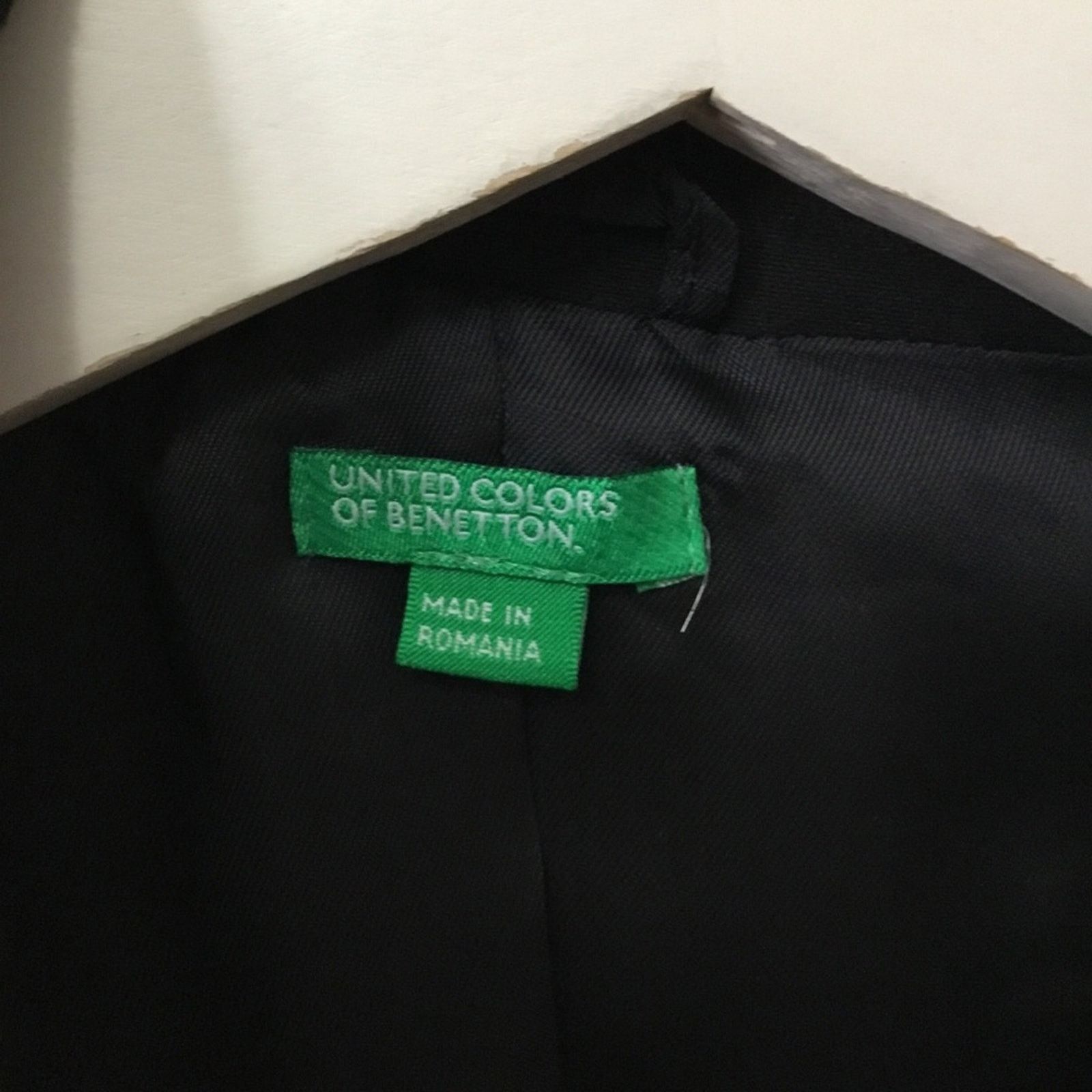 United Colors Of Benetton Benetton Black Three-Button Wool Blazer Size M / US 6-8 / IT 42-44 - 3 Thumbnail