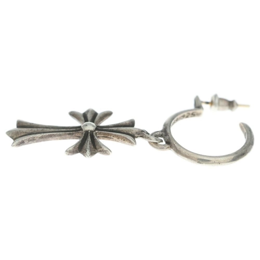 Chrome Hearts CHROME HEARTS Tiny CH Cross Hoop Earring Silver Size ONE SIZE - 4 Thumbnail