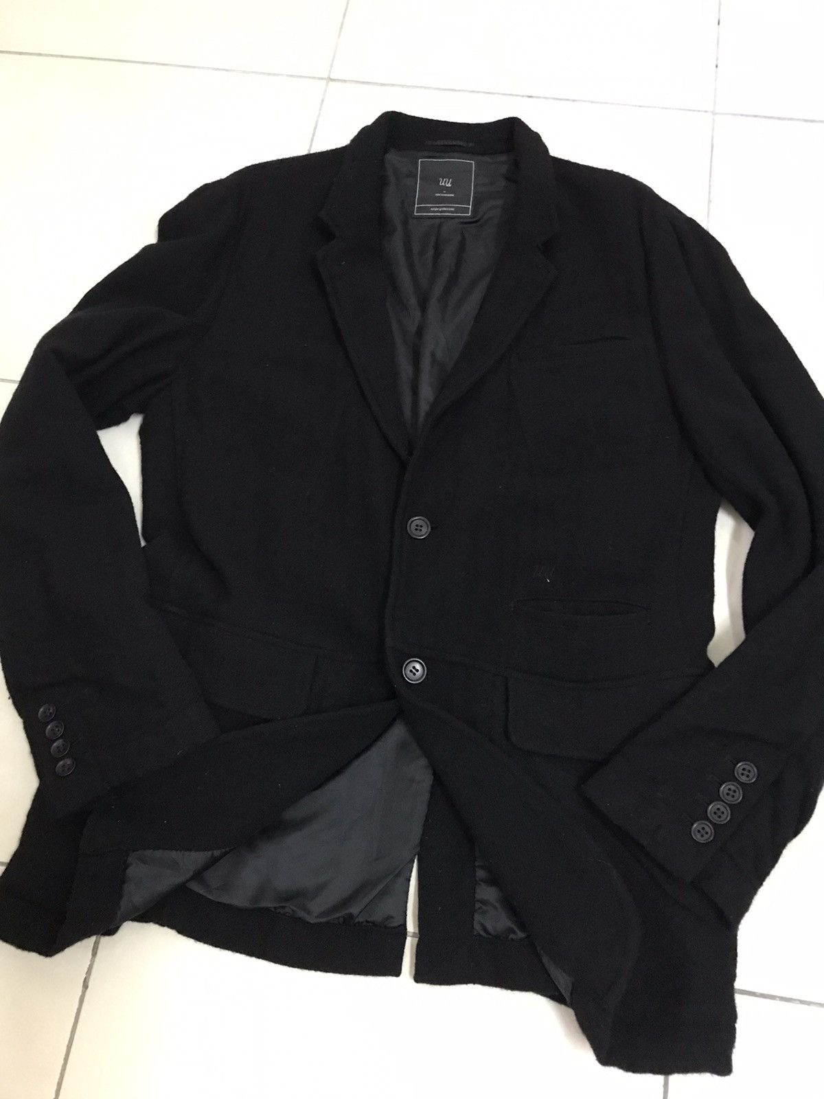 Jun Takahashi Undercover Jun Takahashi X Uniqlo Black Wool Coat jacket Size US L / EU 52-54 / 3 - 2 Thumbnail