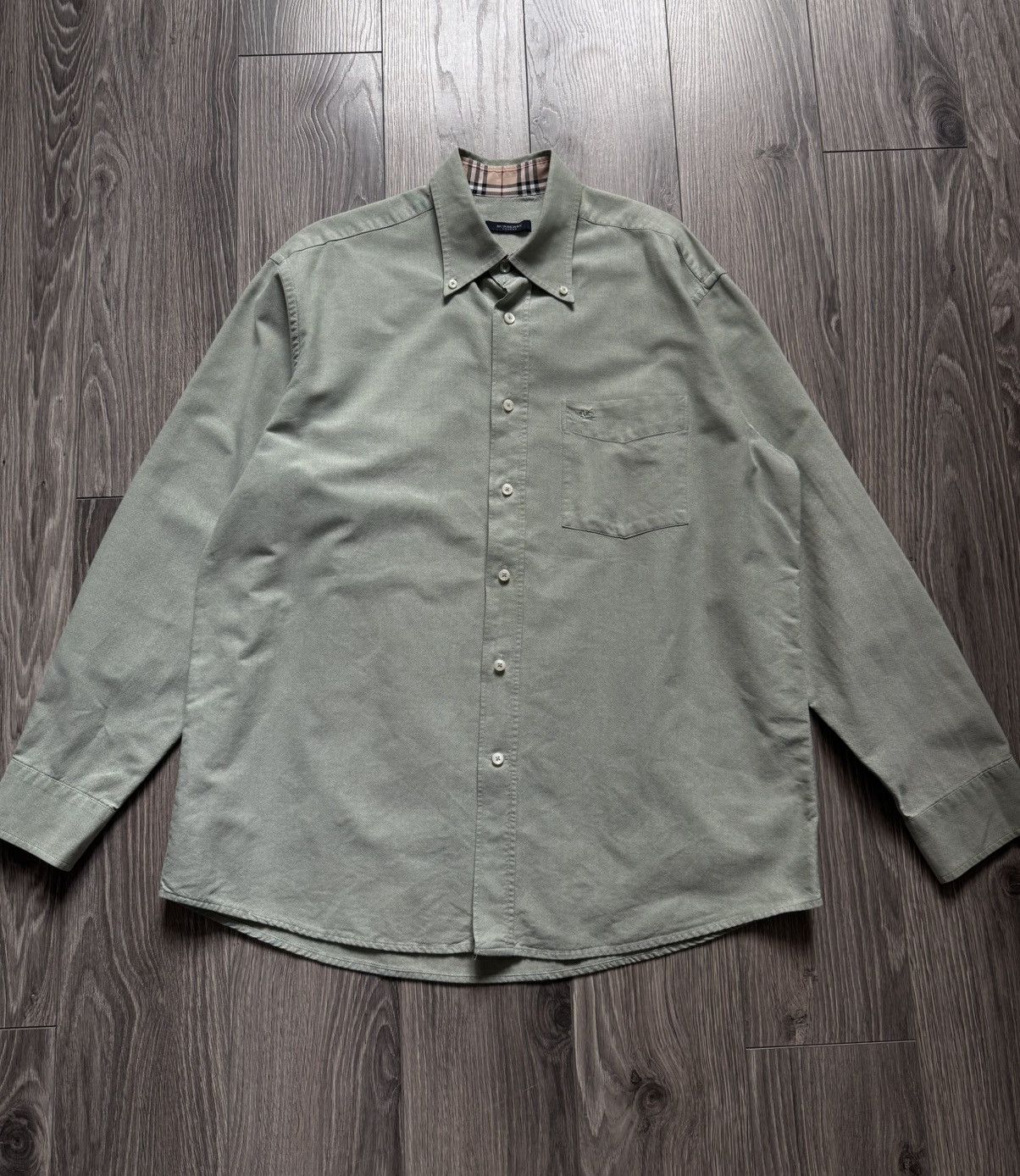 Burberry Burberry Green Logo Checkered Colar Shirt 43 Size US L / EU 52-54 / 3 - 1 Thumbnail