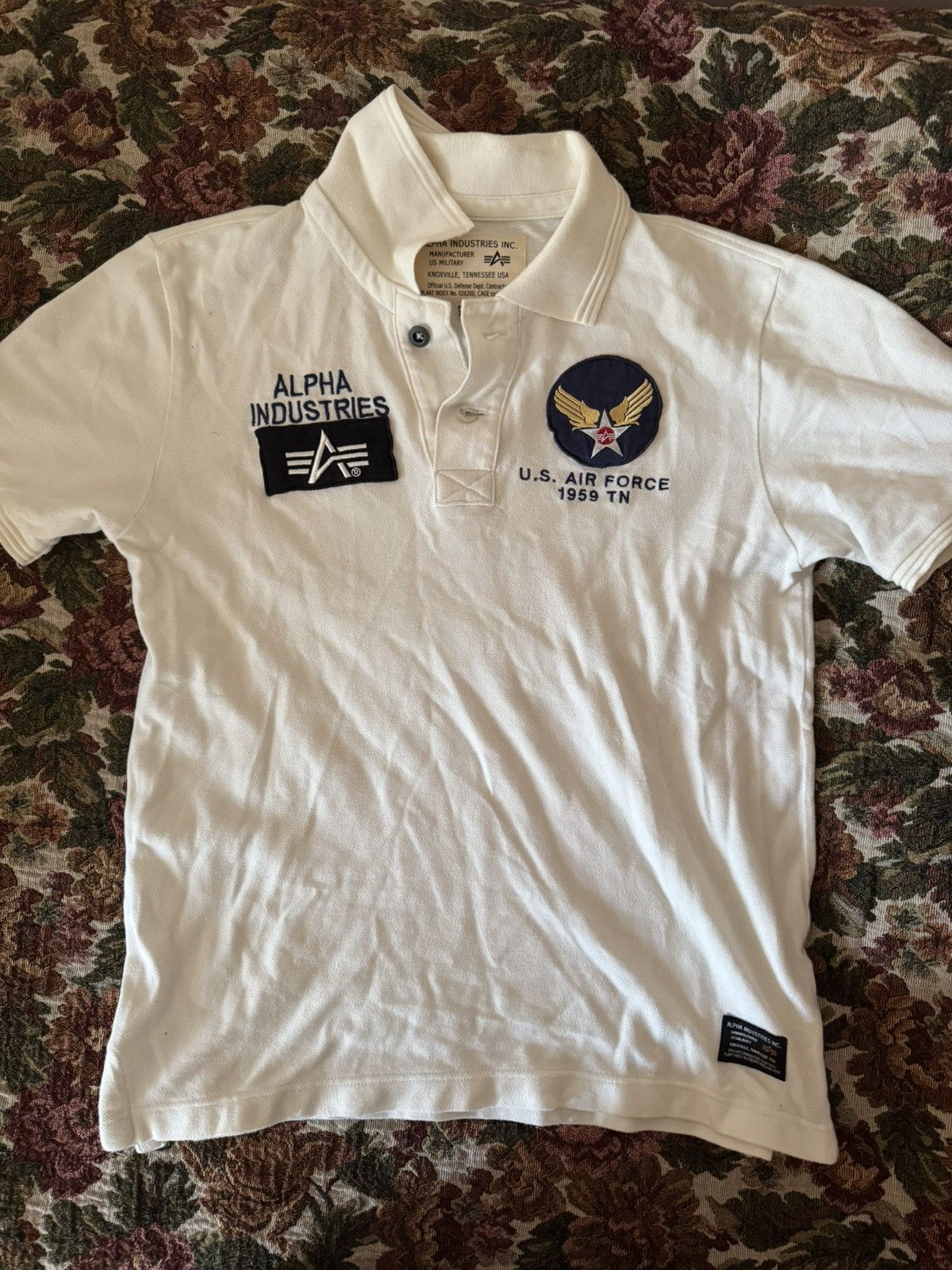 Alpha Industries Alpha Industries U.S. Air Force Polo Shirt – White Size US M / EU 48-50 / 2 - 1 Thumbnail