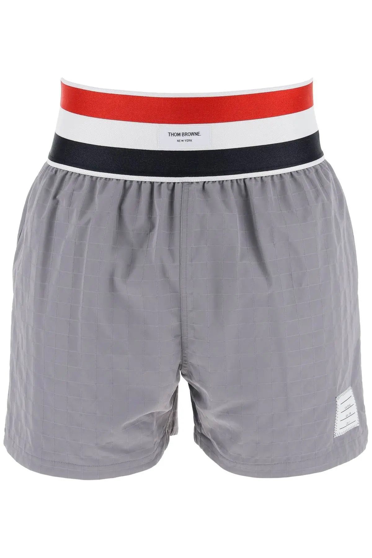 image of Thom Browne O1S22I1N0324 Nylon Bermuda Short In Grey, Men's (Size 30)