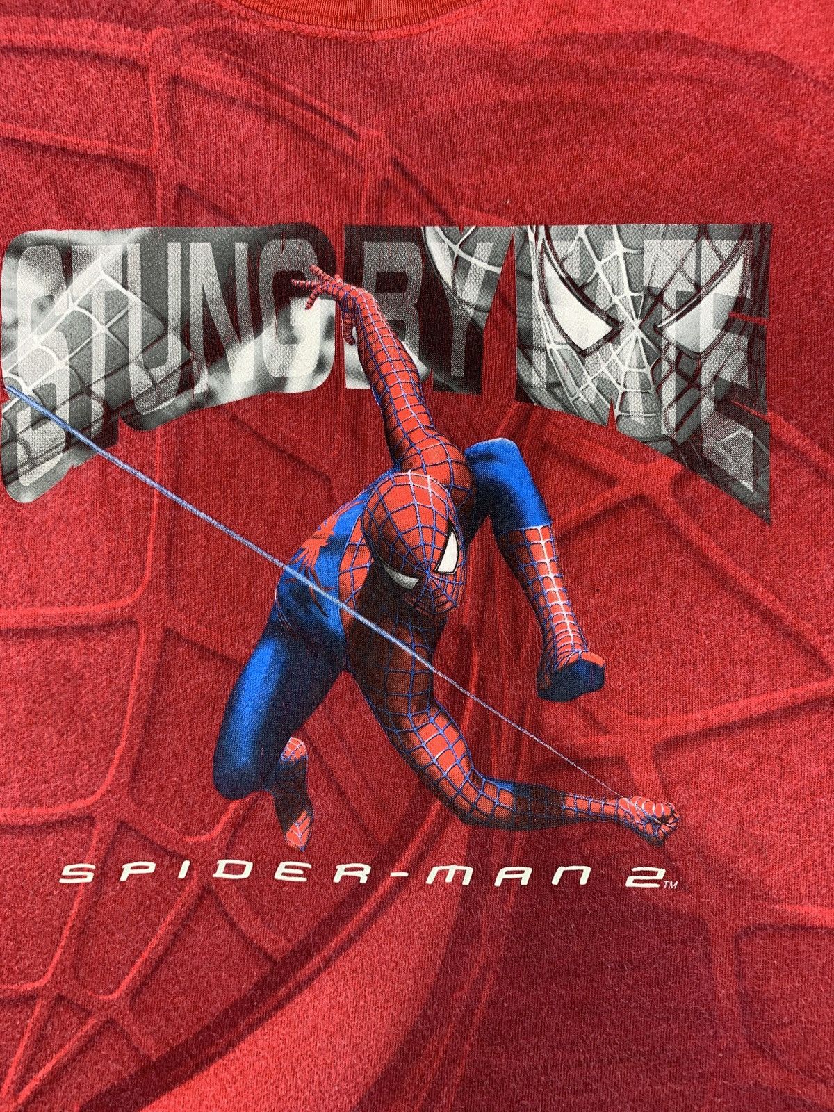 2000s Spiderman 2 Movie Promo Red Mega Graphic Baby Tee