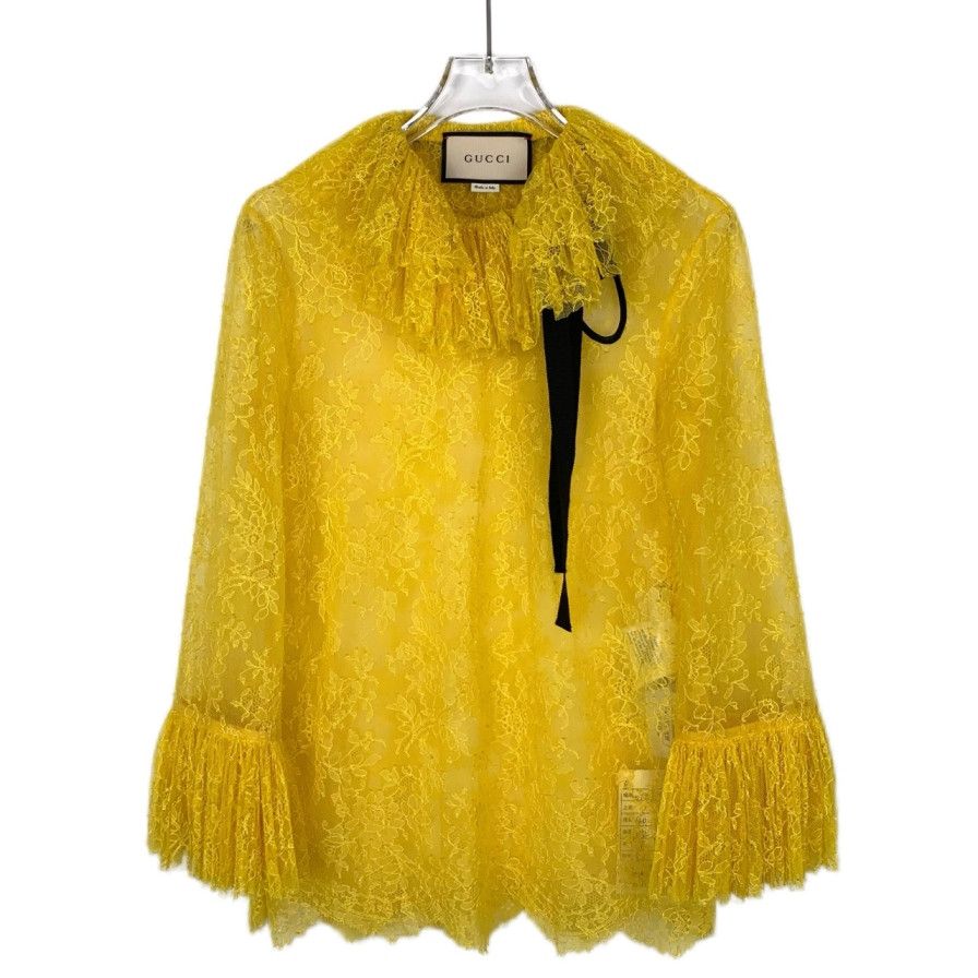 Gucci Gucci Yellow Long-Sleeve Shirt (Size S) Size XS / US 0-2 / IT 36-38 - 1 Thumbnail