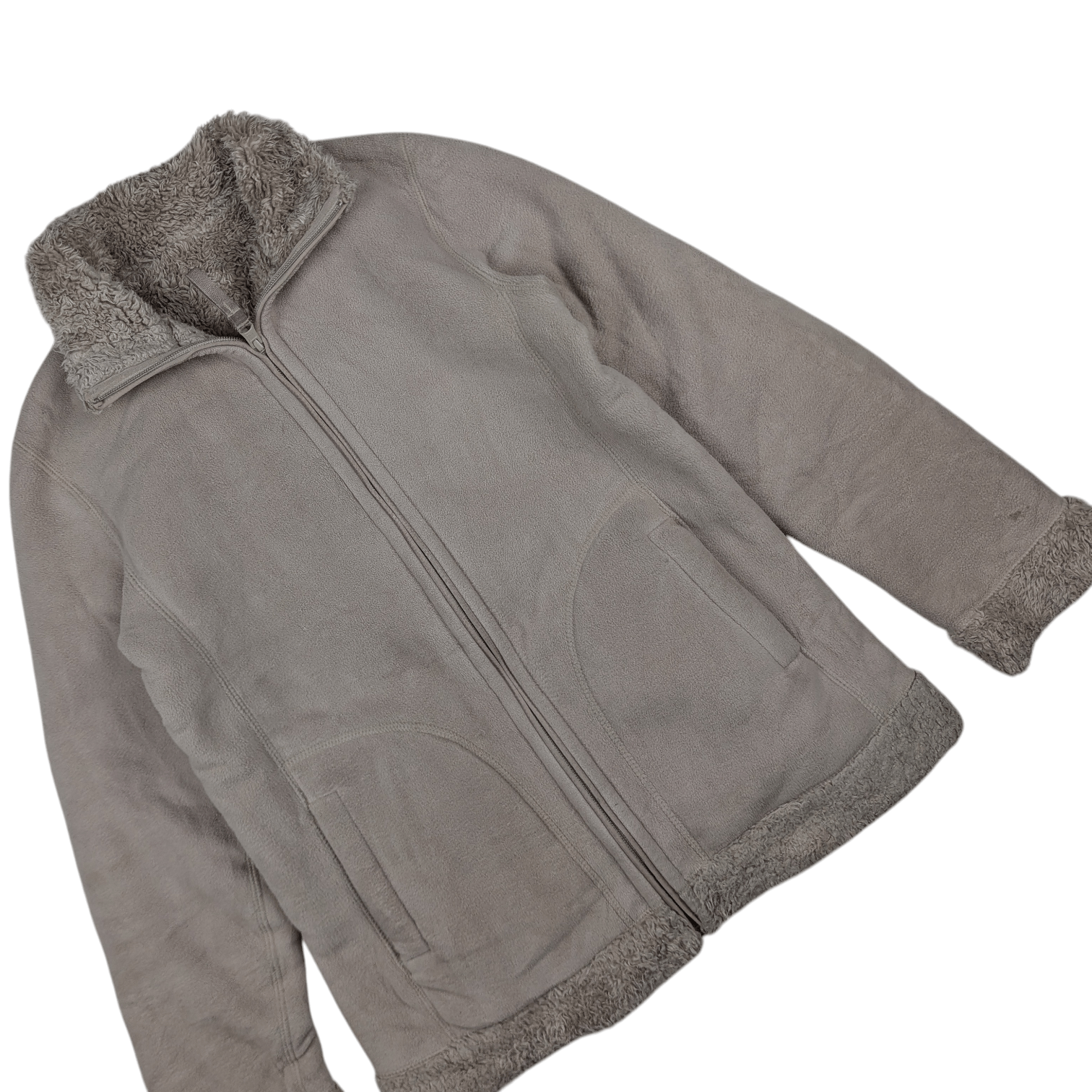 Uniqlo 2000's UNIQLO Reversible Grey Faux Fur Winter Fleece Jacket Size S / US 4 / IT 40 - 5 Thumbnail