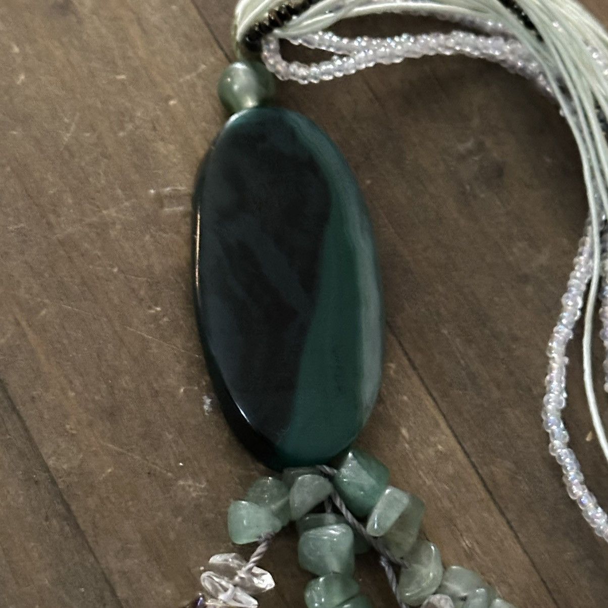 Other Long multi strand green agate tassel necklace Size ONE SIZE - 4 Thumbnail