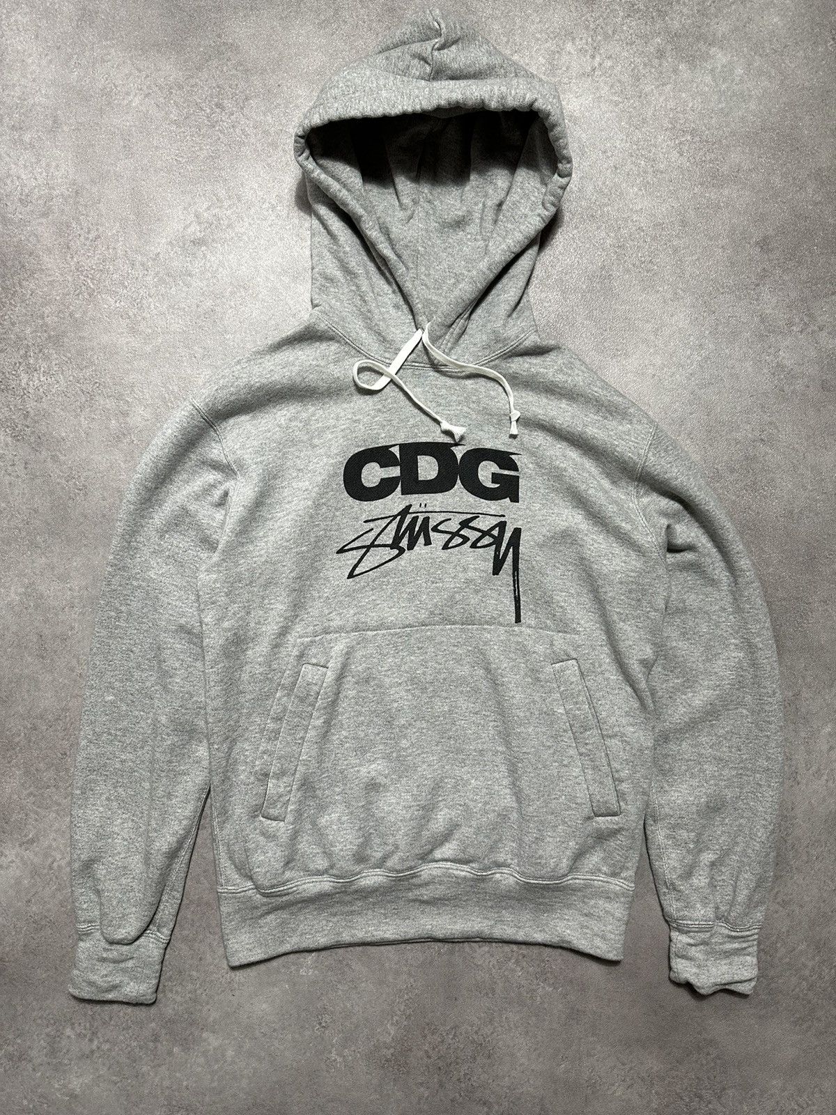 Comme des Garcons Stussy Mens Hoodie Collaboration CDG Stussy Big Logo Print Grailed