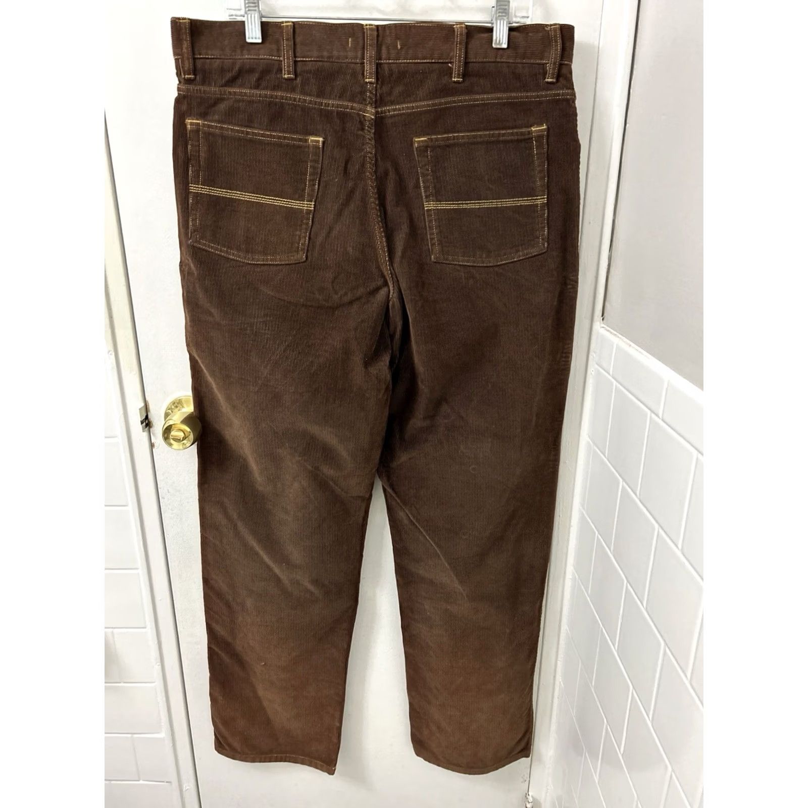 Vintage L.L. Bean Corduroy Pants Mens 36x33 Brown Natural Fit 5-Pocket Straight Leg YKK Zip Fly Regular Rise Size US 36 / EU 52 - 6 Thumbnail