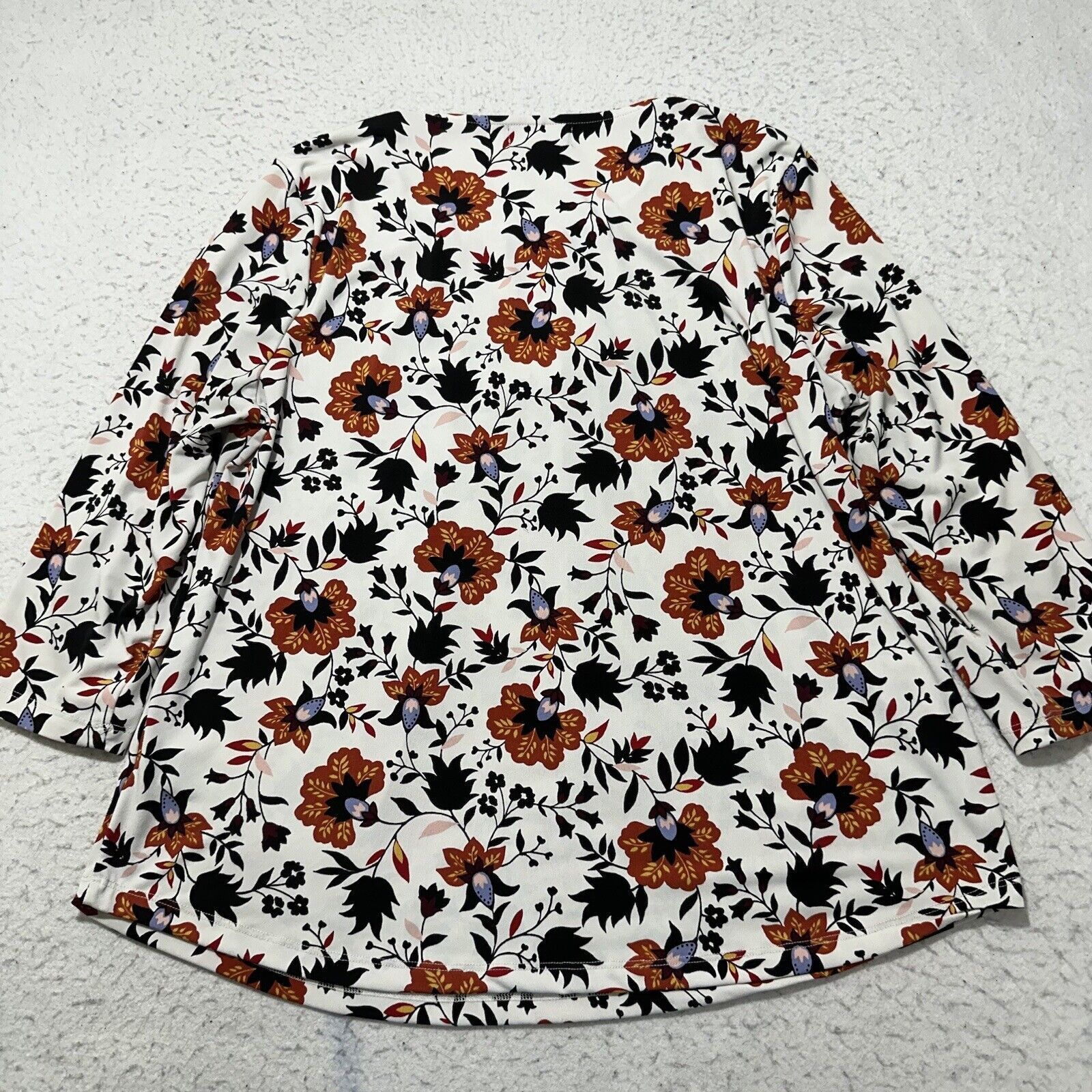 Liz Claiborne Liz Claiborne XL White Floral Long Sleeve Pullover Blouse Size XL / US 12-14 / IT 48-50 - 9 Thumbnail