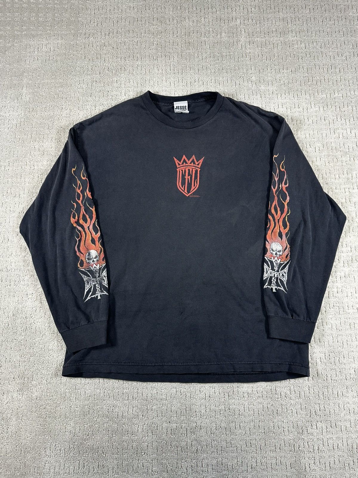 West Coast Choppers Vintage West Coast choppers skull flame long sleeve Size US XL / EU 56 / 4 - 2 Thumbnail