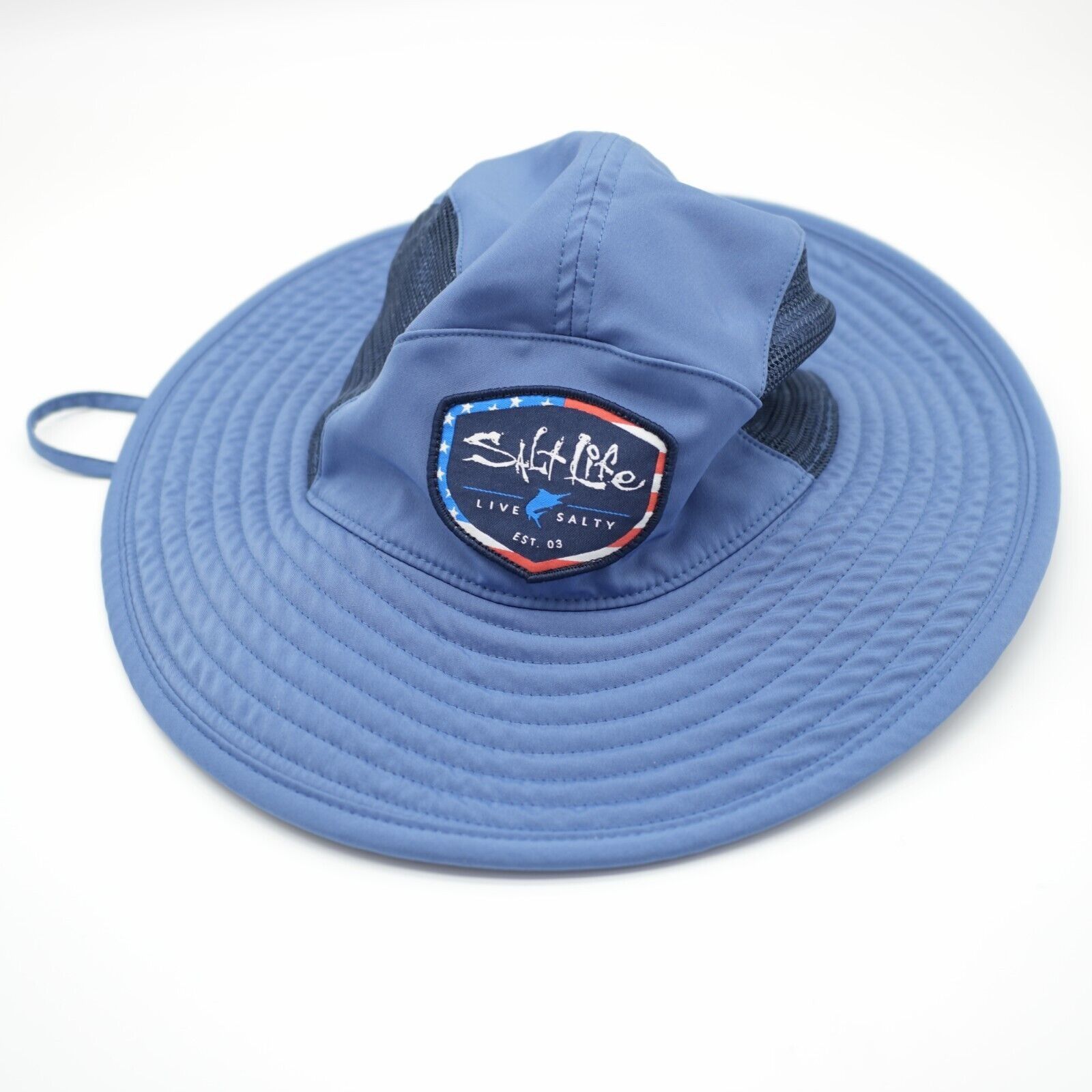 Designer Salt Life Boonie Hat Blue Vented Brimmed Bucket American Mar Size ONE SIZE - 1 Thumbnail