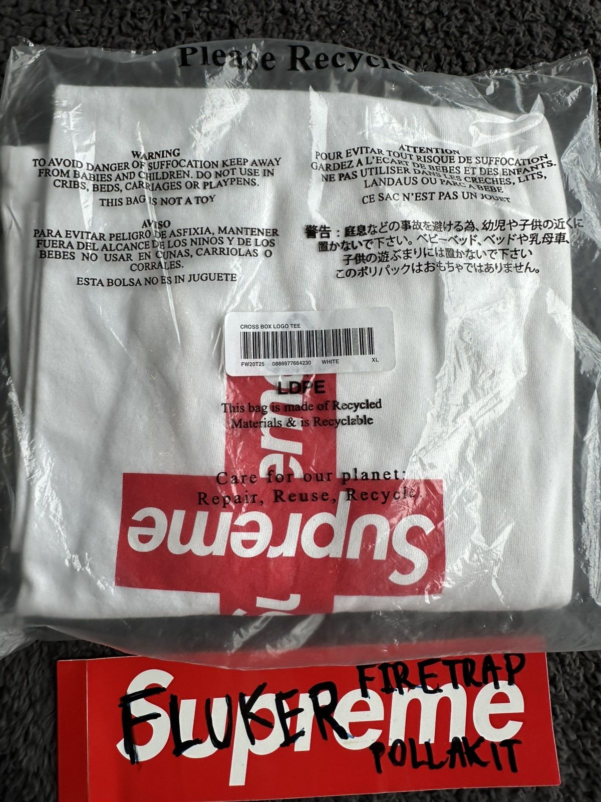 Supreme Supreme Cross Box Logo Tee White XL Size US XL / EU 56 / 4 - 6 Thumbnail