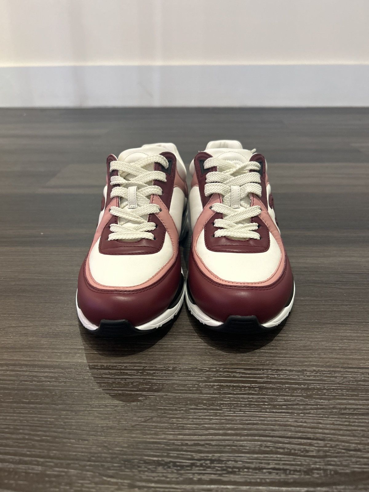 Chanel Chanel Leather Trainers Light Burgundy, White & Pink Size US 7 / IT 37 - 4 Thumbnail