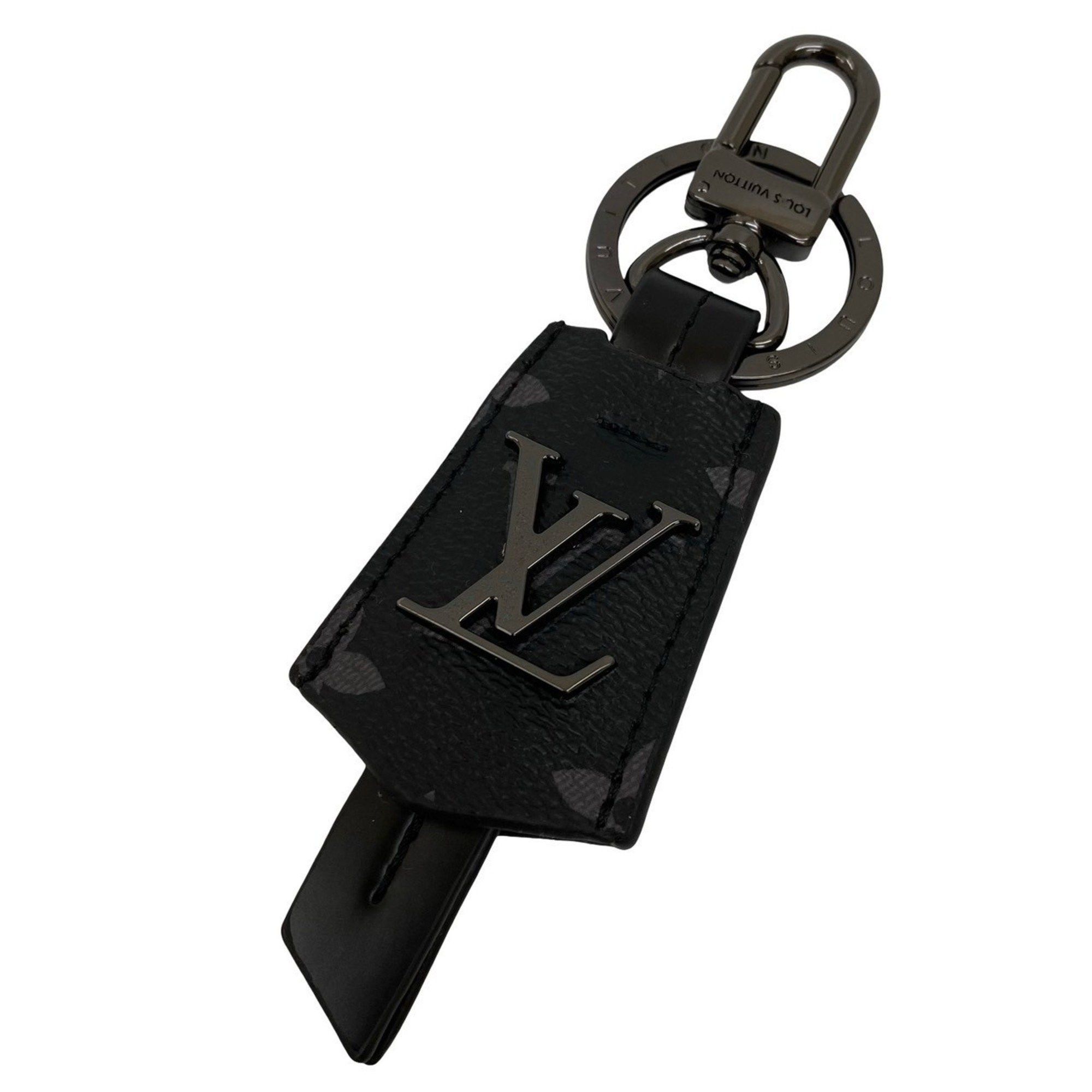 Louis Vuitton Louis Vuitton Porte-Clés Cloche Clés Monogram Eclipse Leather Keychain in Black 41640 Size ONE SIZE - 1 Thumbnail
