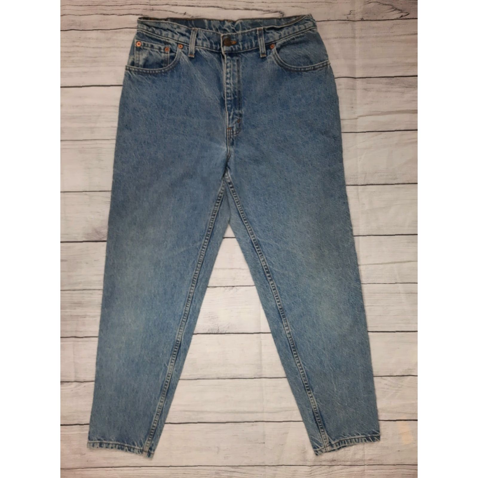 Levi's VINTAGE Levi's Made USA Denim Mom Jeans 17550-0291 High Waist Tapered 29x29 8 Blue Denim Jeans Womens 1980s USA Levi's Size 29" - 2 Thumbnail