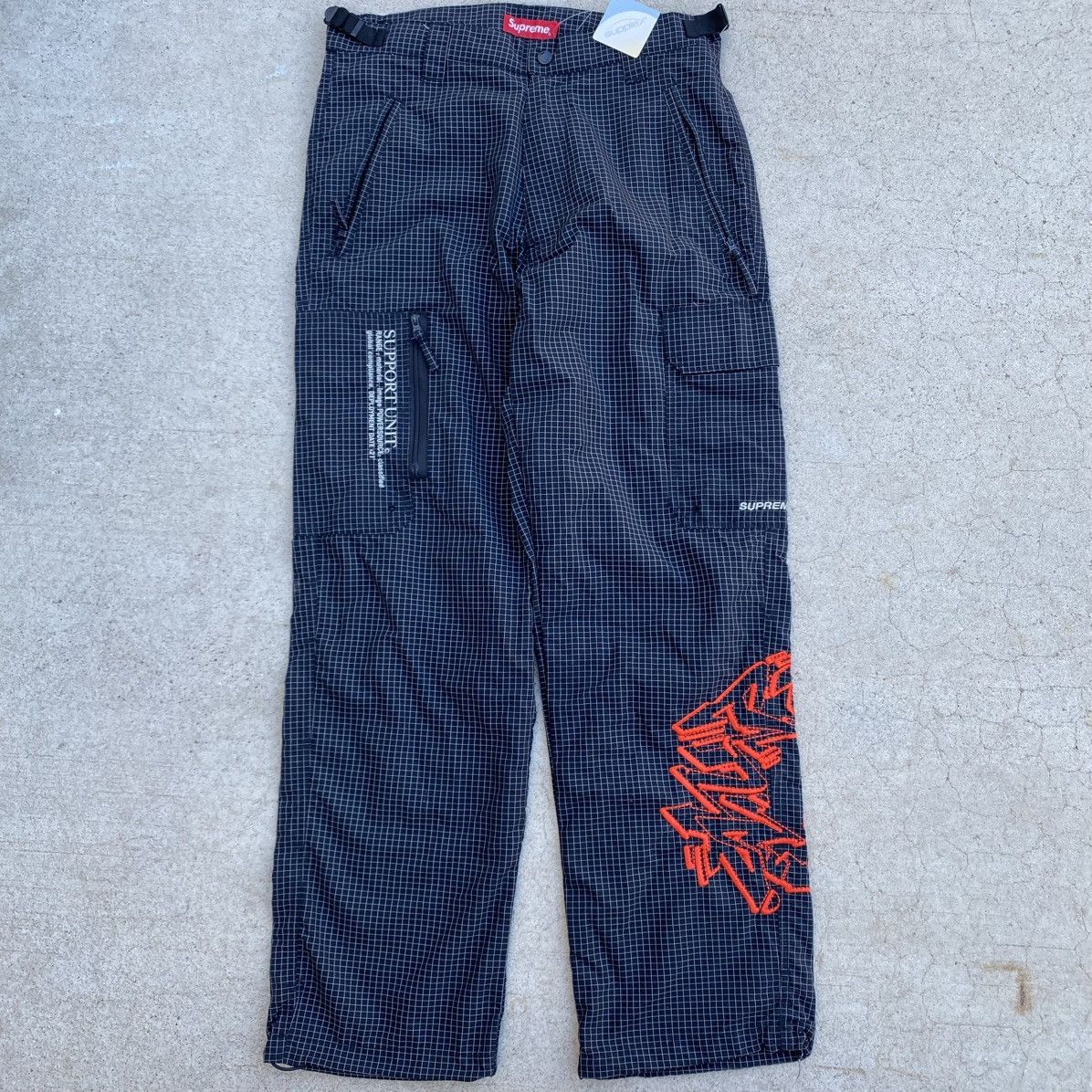 Supreme Supreme Support Unit Nylon Cargo Pants Black Grid 2021 Size US 30 / EU 46 - 1 Thumbnail