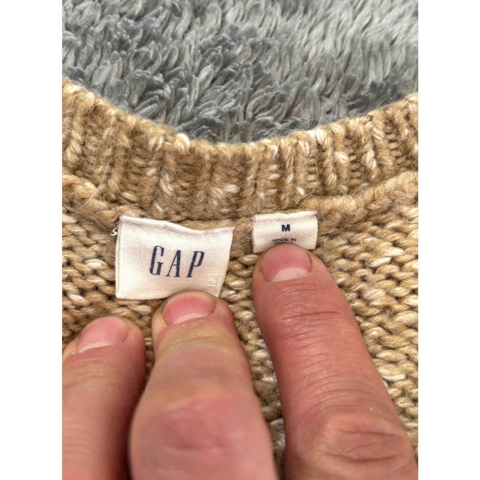 Gap Gap Sweater Tunic Beige Knit Long Sleeve Crew Neck Pullover Womens M, Casual, Regular, Size M, Gap, Solid Pattern Size M / US 6-8 / IT 42-44 - 2 Thumbnail