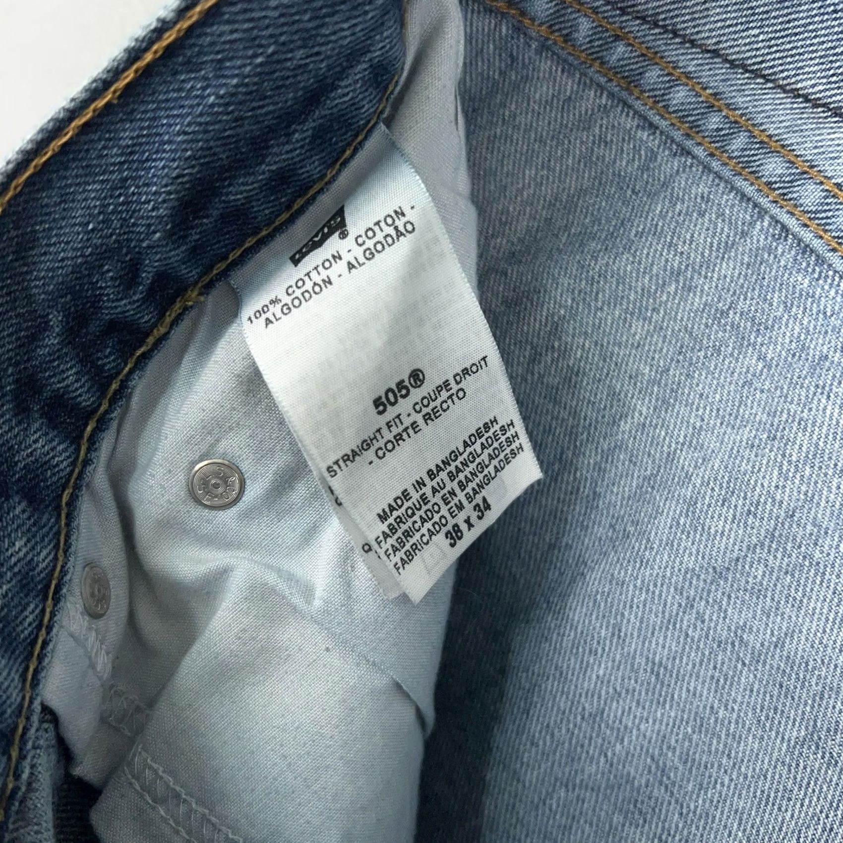 Levi's Levi's Jeans Mens 38x34 Blue Straight Fit Denim 505 Classic 5-Pocket Zip Fly Regular Waist 34 Inseam Mens Jeans Size US 38 / EU 54 - 5 Thumbnail