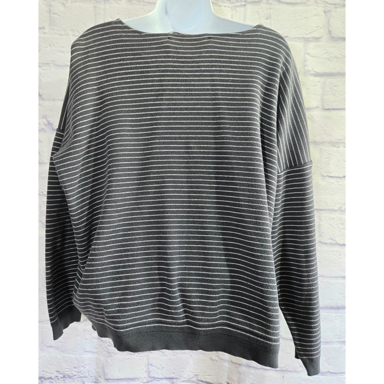 Other Company Ellen Tracy Black White Striped Top Large Size L / US 10 / IT 46 - 3 Thumbnail