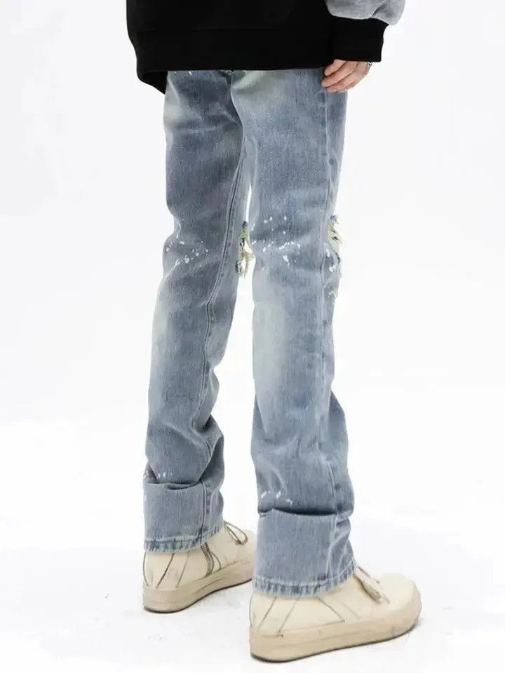 Japanese Brand Men's Knee with Hole Denim Trousers Punk Size US 30 / EU 46 - 4 Thumbnail