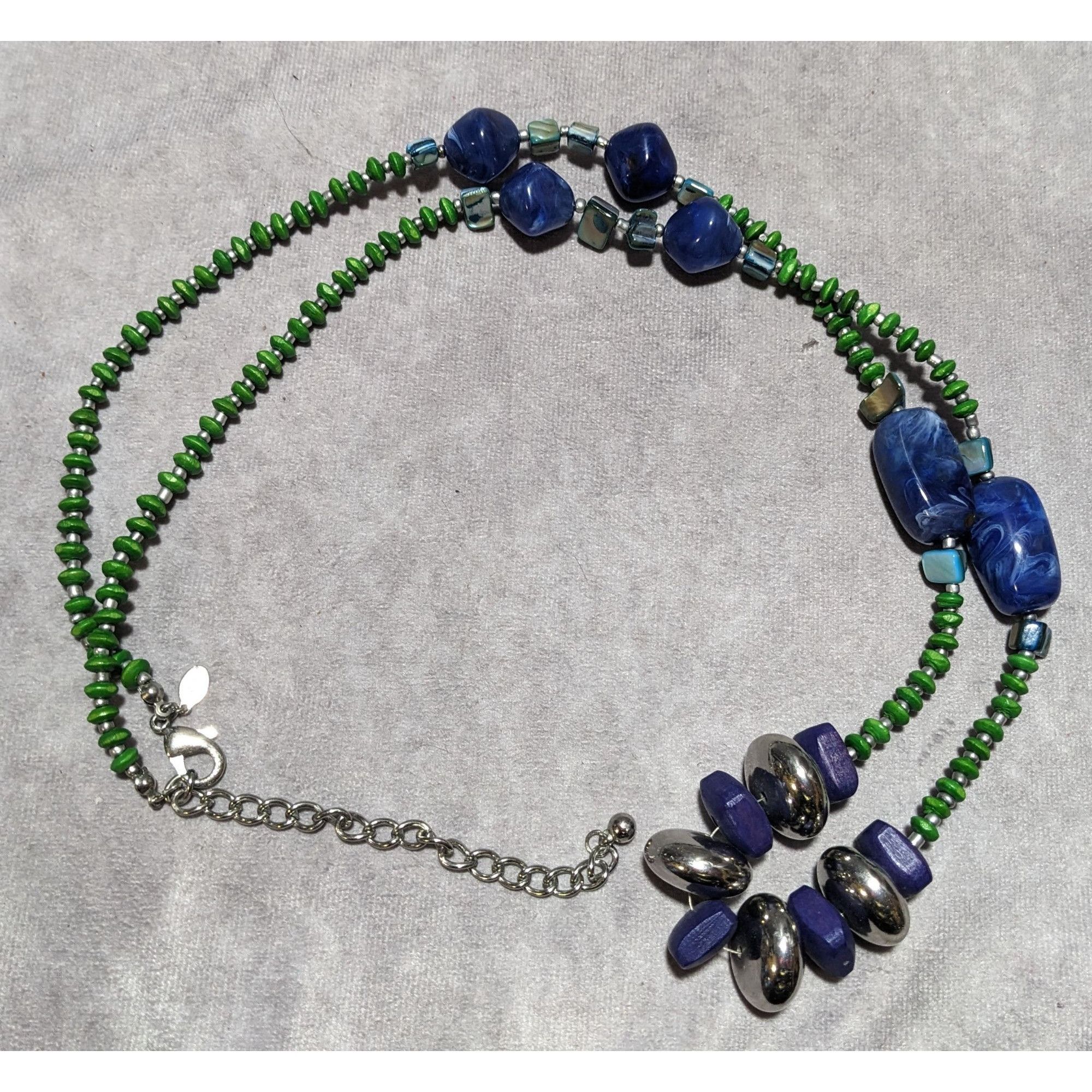 Chicos Chico's Long Blue And Green Beaded Necklace Size ONE SIZE - 7 Thumbnail