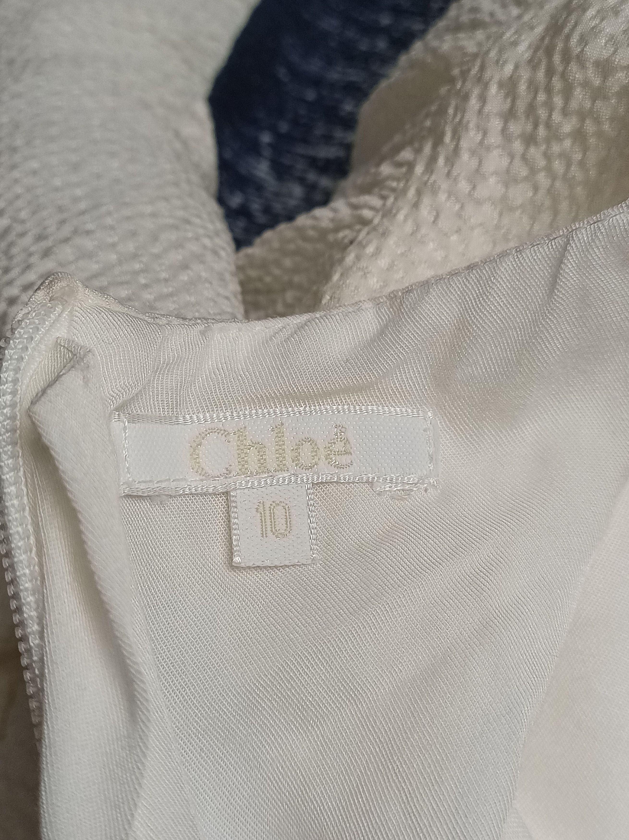 Chloe Chloe Ivory Blue Silk Girls Dress Size 10y Size XXS / US 00 / IT 34 - 7 Thumbnail