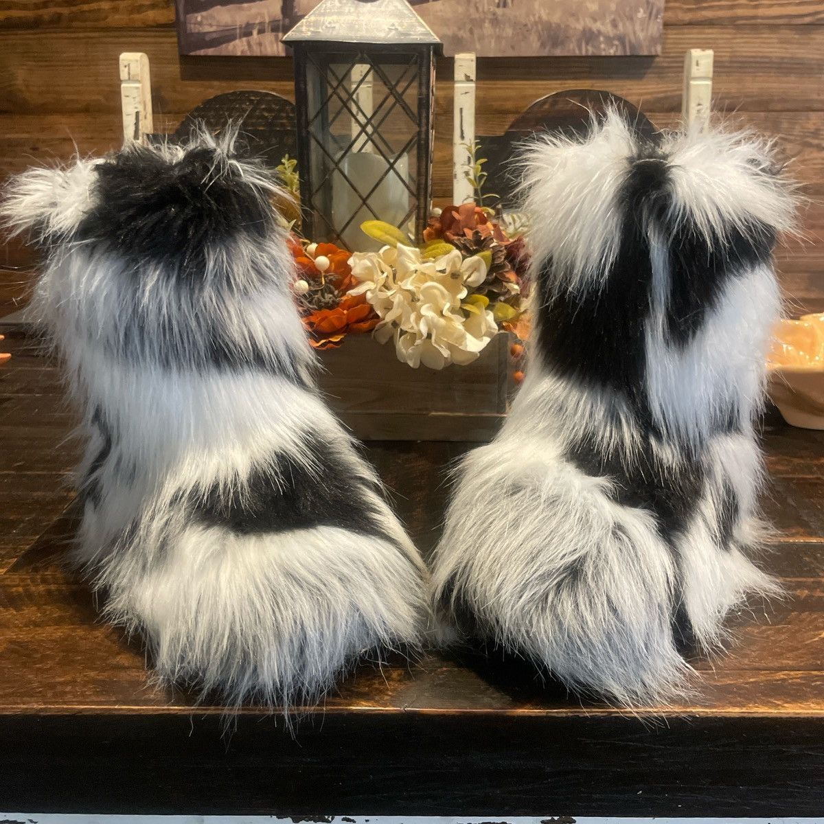 Other Womens black and white faux fur fury winter boots Size US 10 / IT 40 - 2 Thumbnail