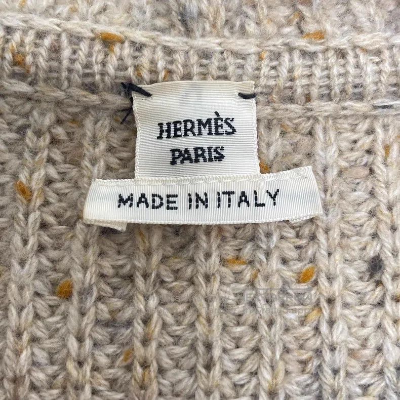 Hermes Hermes Off-white twisted cashmere hooded single-breasted l Size XXS / US 00 / IT 34 - 6 Thumbnail
