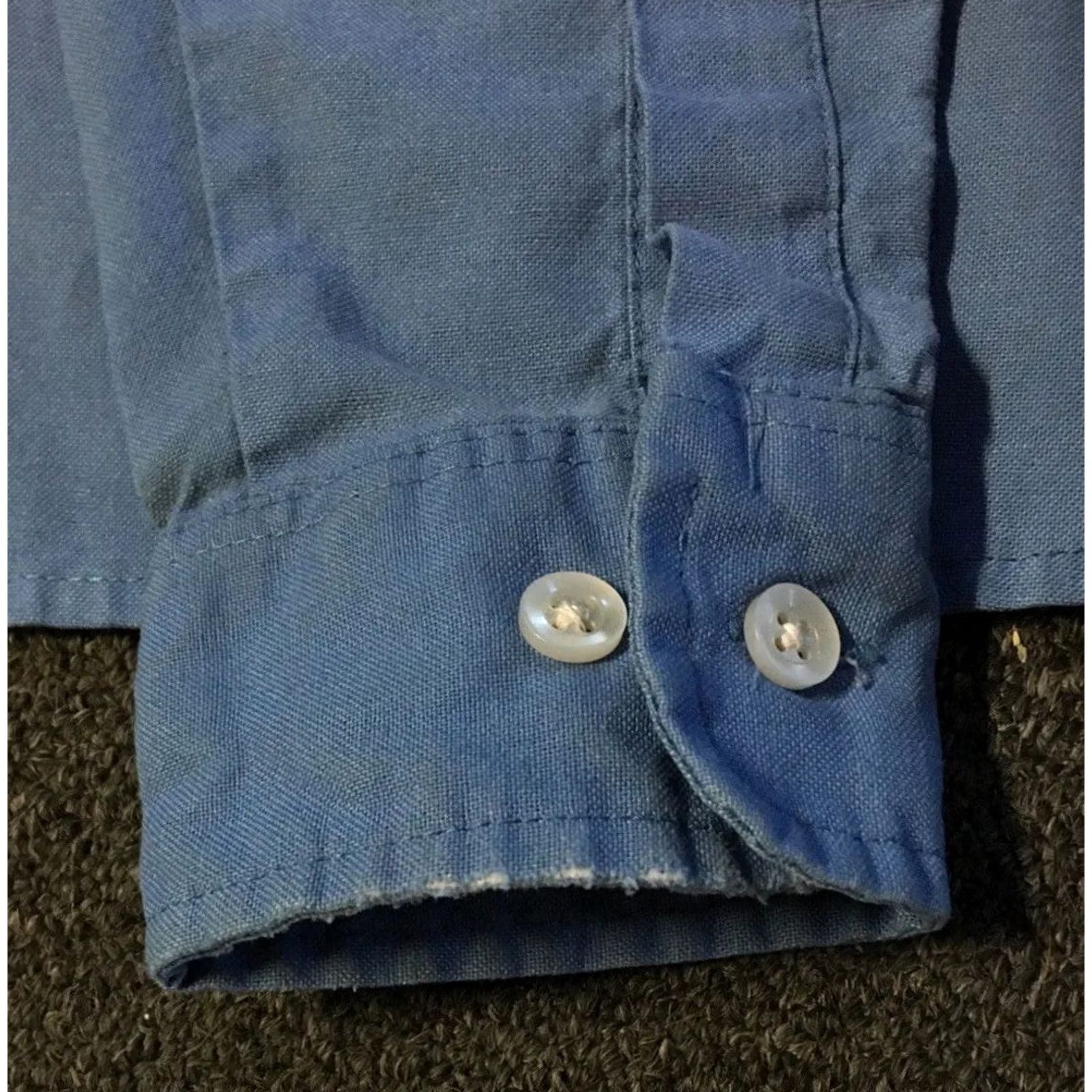 Dickies VINTAGE Dickies Work Shirt Long Sleeve M Blue 90s Biker Trucker Grunge Punk Retro Logo Pocket Shirt Mens Size US M / EU 48-50 / 2 - 6 Thumbnail