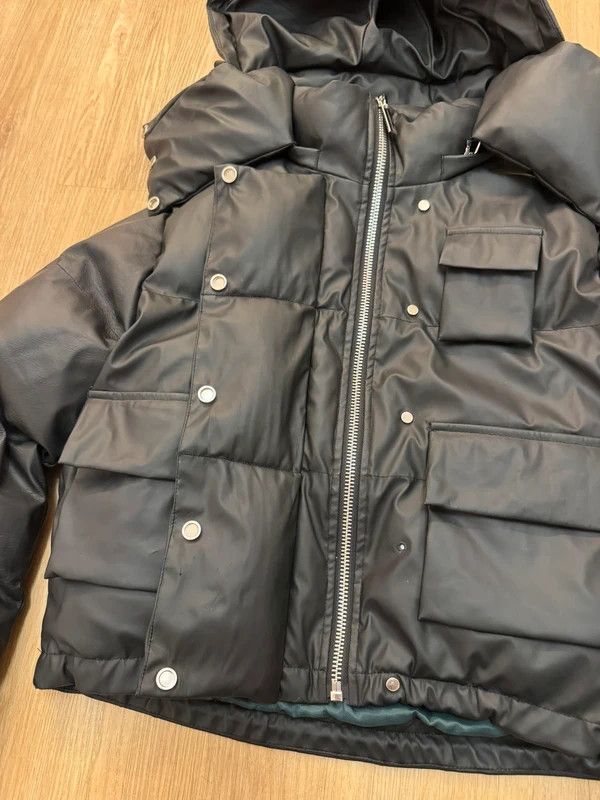 Maniere De Vior Maniere De Voir Wrap Neck Puffer Jacket Vegan Leather 4 M Size L / US 10 / IT 46 - 8 Thumbnail
