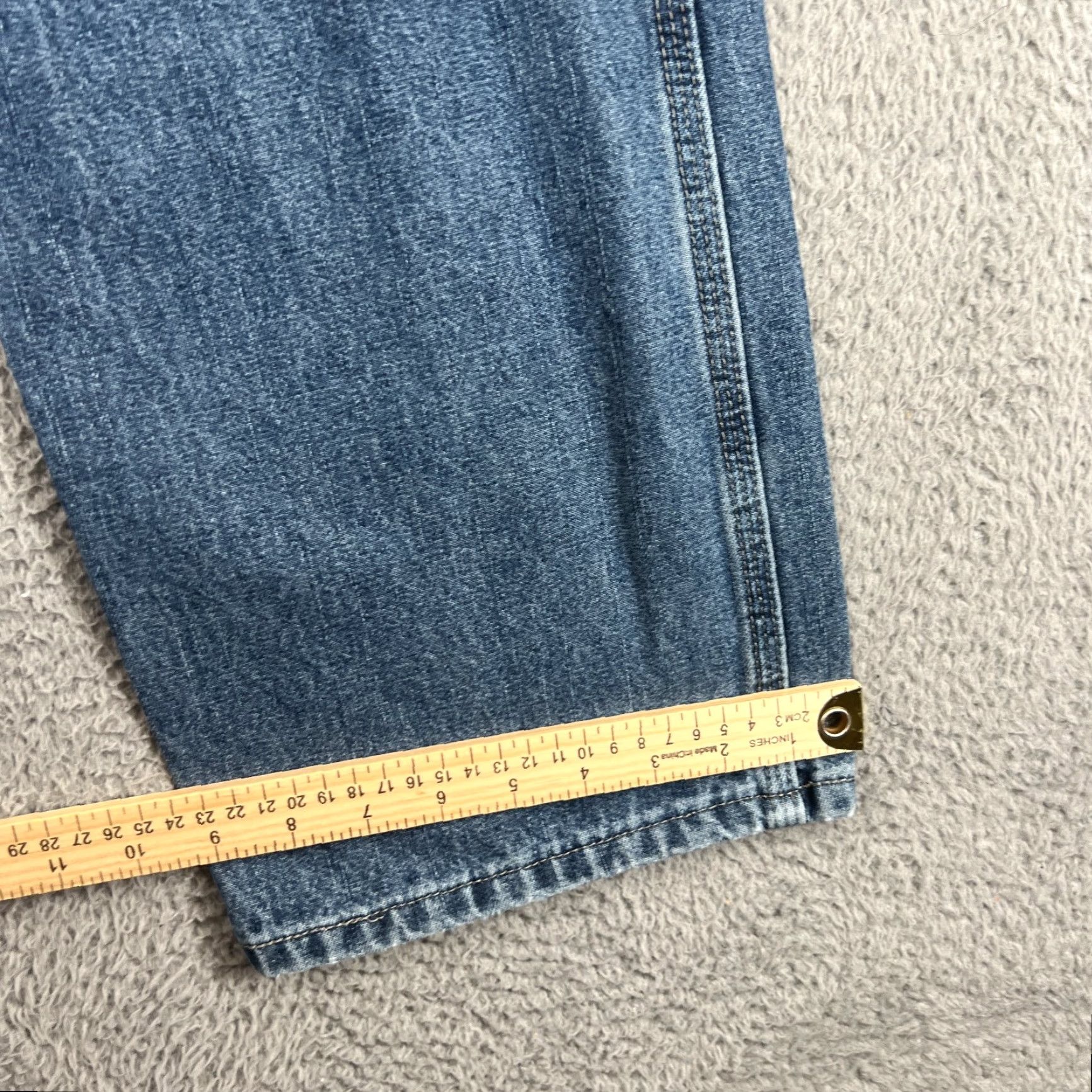 Wrangler Wrangler Carpenter Jeans Mens 36x32 Medium Wash Denim Blue 5-Pocket Zipper Straight Regular Waist 36 Mens Jeans Size US 36 / EU 52 - 5 Thumbnail