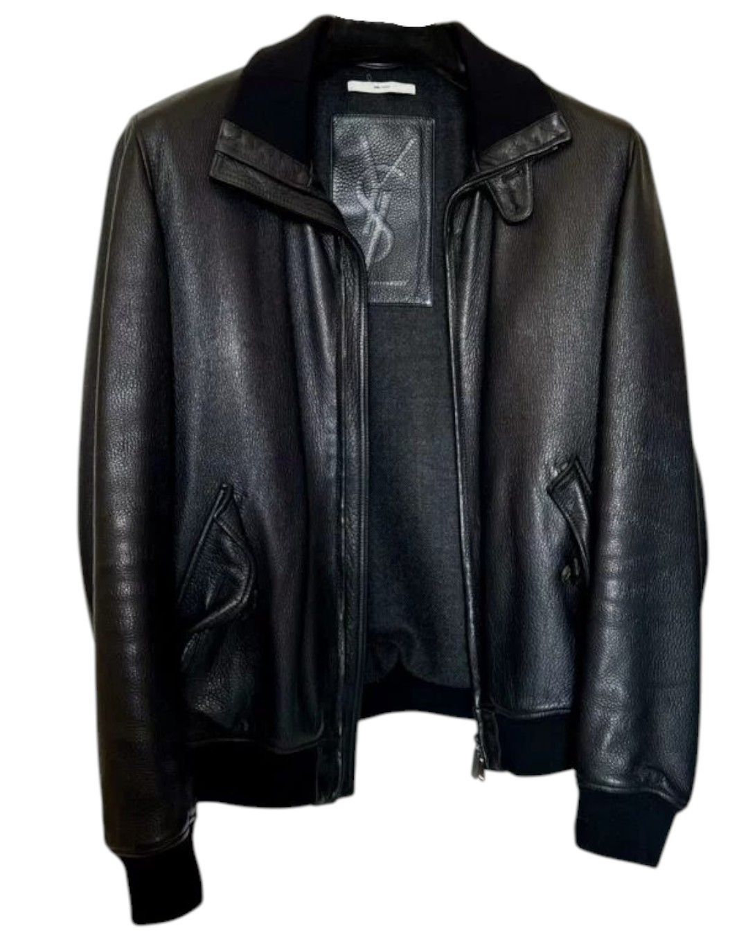 Yves Saint Laurent YSL LEATHER BOMBER JACKET Size US L / EU 52-54 / 3 - 1 Thumbnail