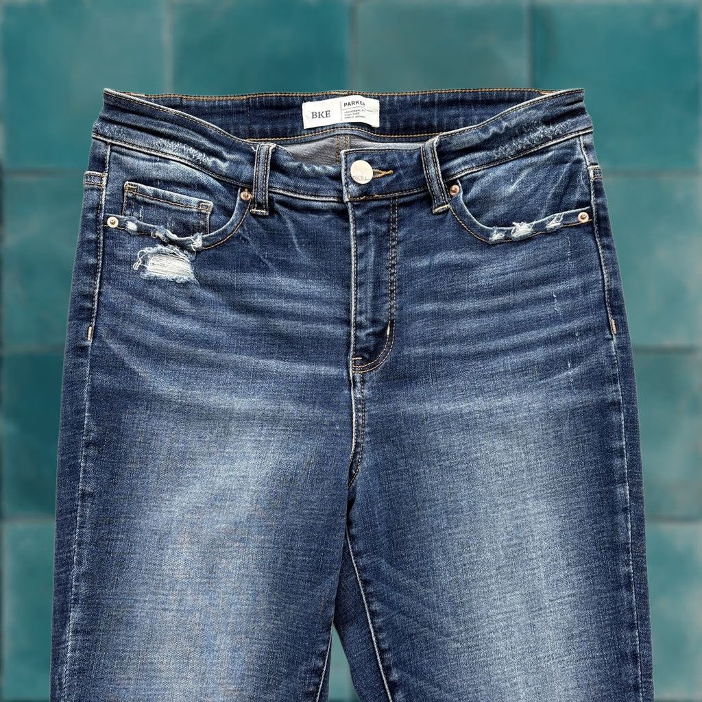 Vintage Buckle Parker High Rise Ankle Skinny Jeans Womens 27 Blue Distressed Raw Hem Distressed Pockets Stretch Jeans Womens 27 Blue Size 27" / US 4 / IT 40 - 1 Thumbnail