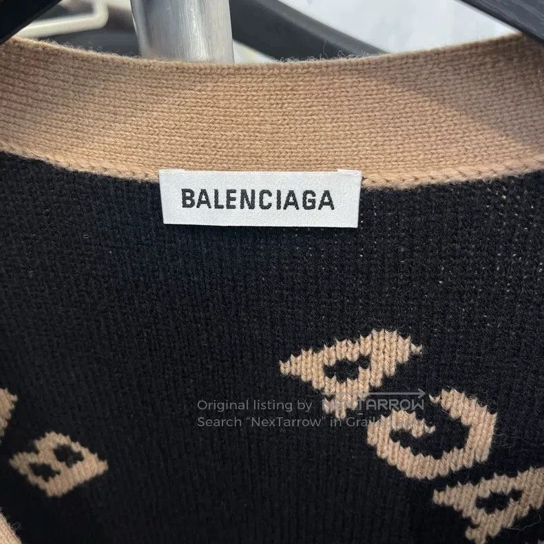 Balenciaga Balenciaga Bullet Screen Logo Open-Front Sweater Jacket Size US S / EU 44-46 / 1 - 3 Thumbnail