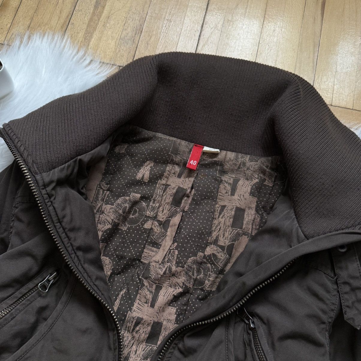 If Six Was Nine 📌 Vintage Crazy Y2K HM Cropped Bomber Jacket Size S / US 4 / IT 40 - 8 Thumbnail